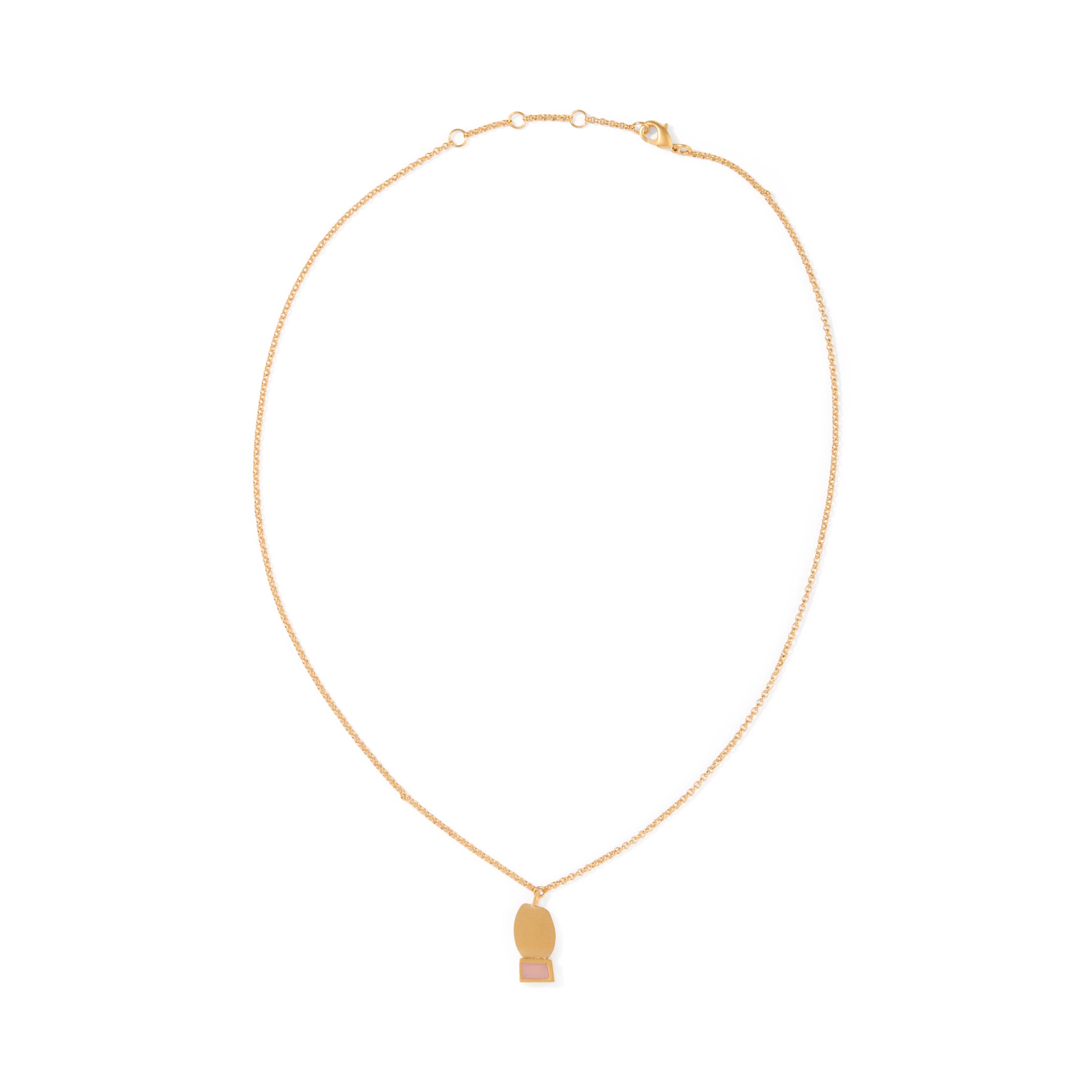 Geometric Collage Gold-Plated Pendant Chain Necklace