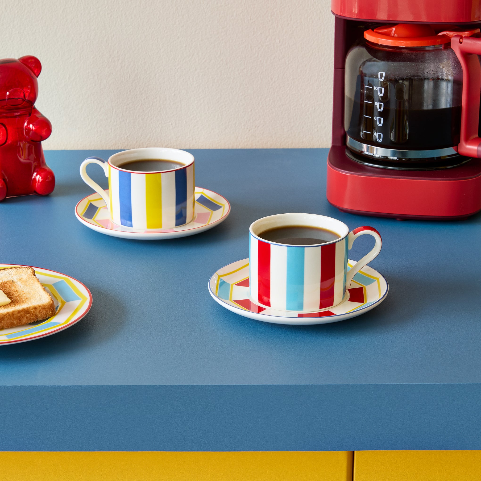 Geocromia Porcelain Dinnerware - Cup & Saucer S/2 - Image 2