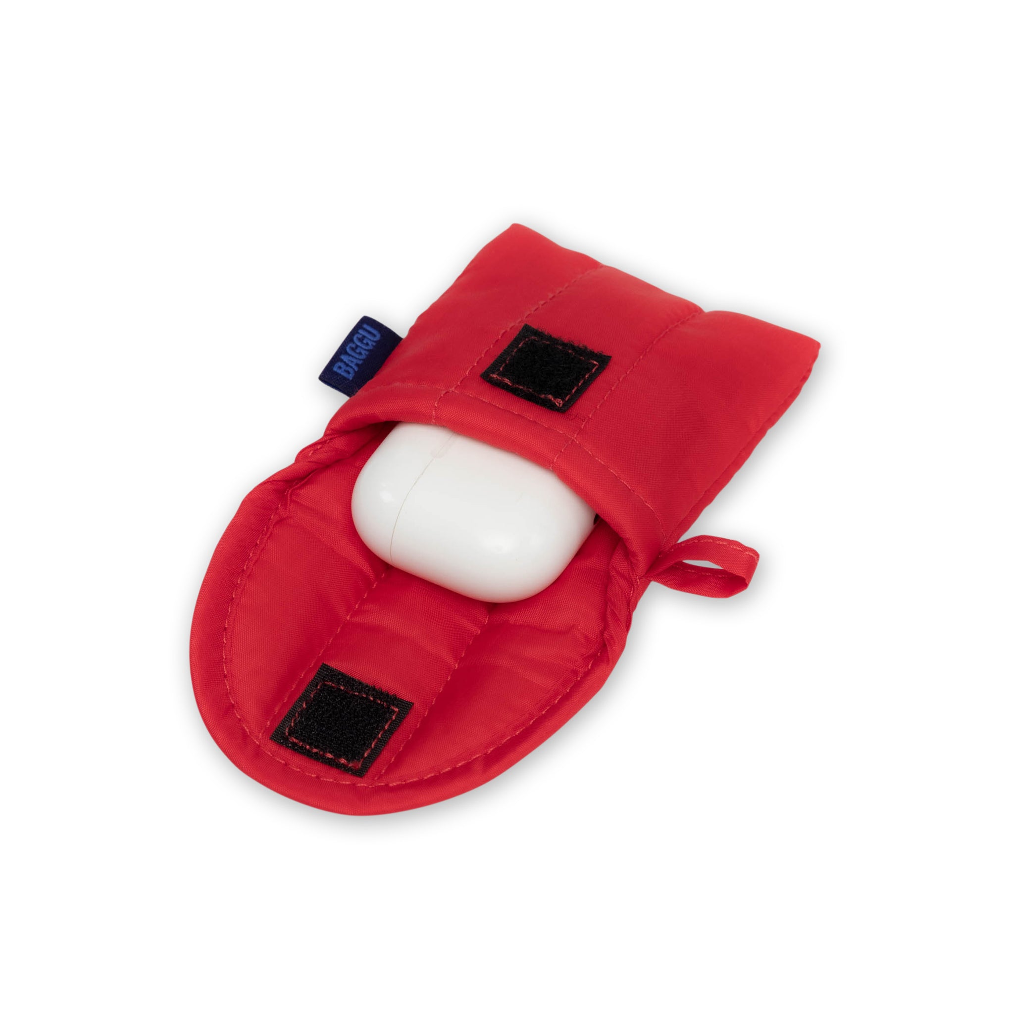 Baggu Puffy Recycled Nylon Earbuds Case - Candy Apple - Image 3