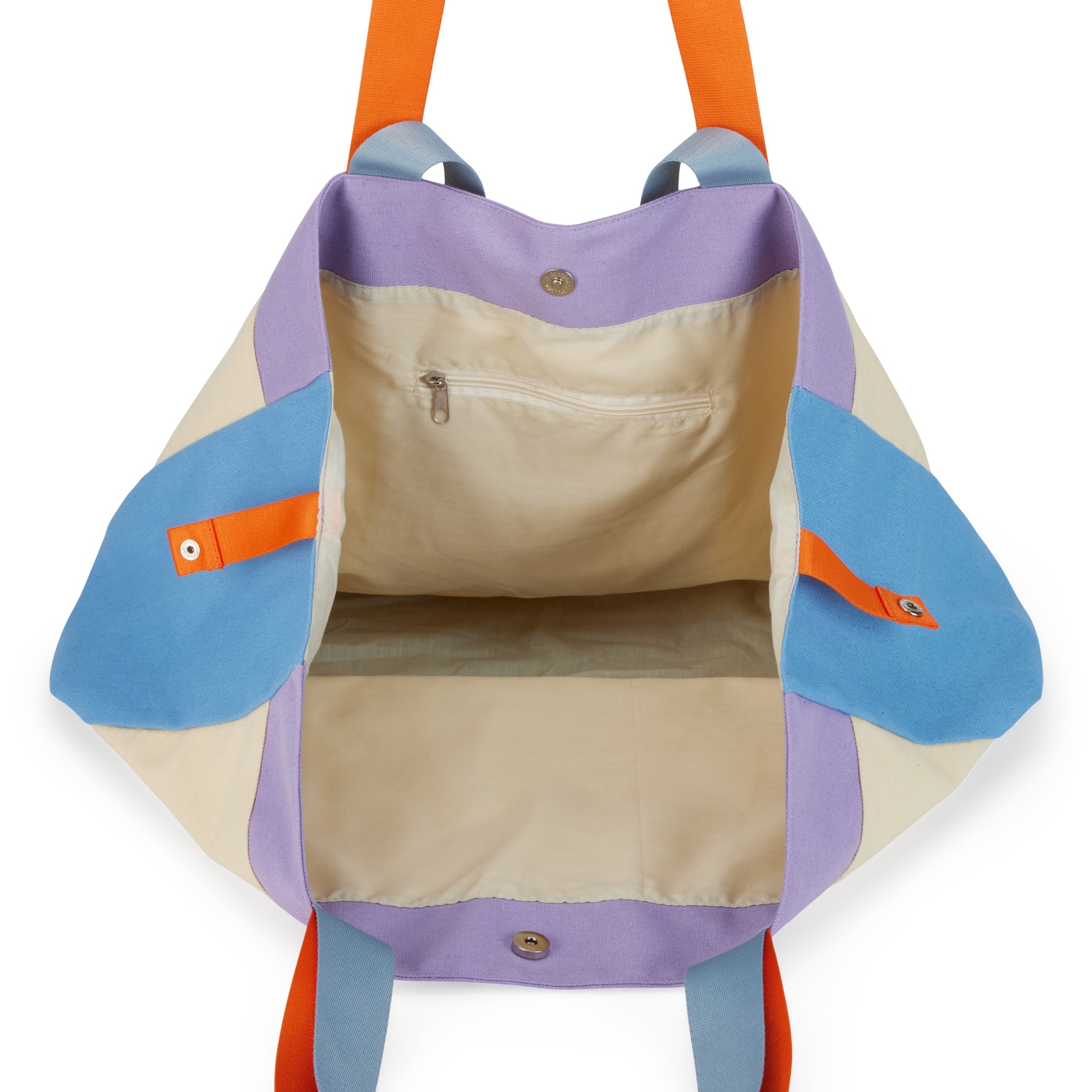 Colorful Oversized Cotton Canvas Tote Bag - Natural - Image 4