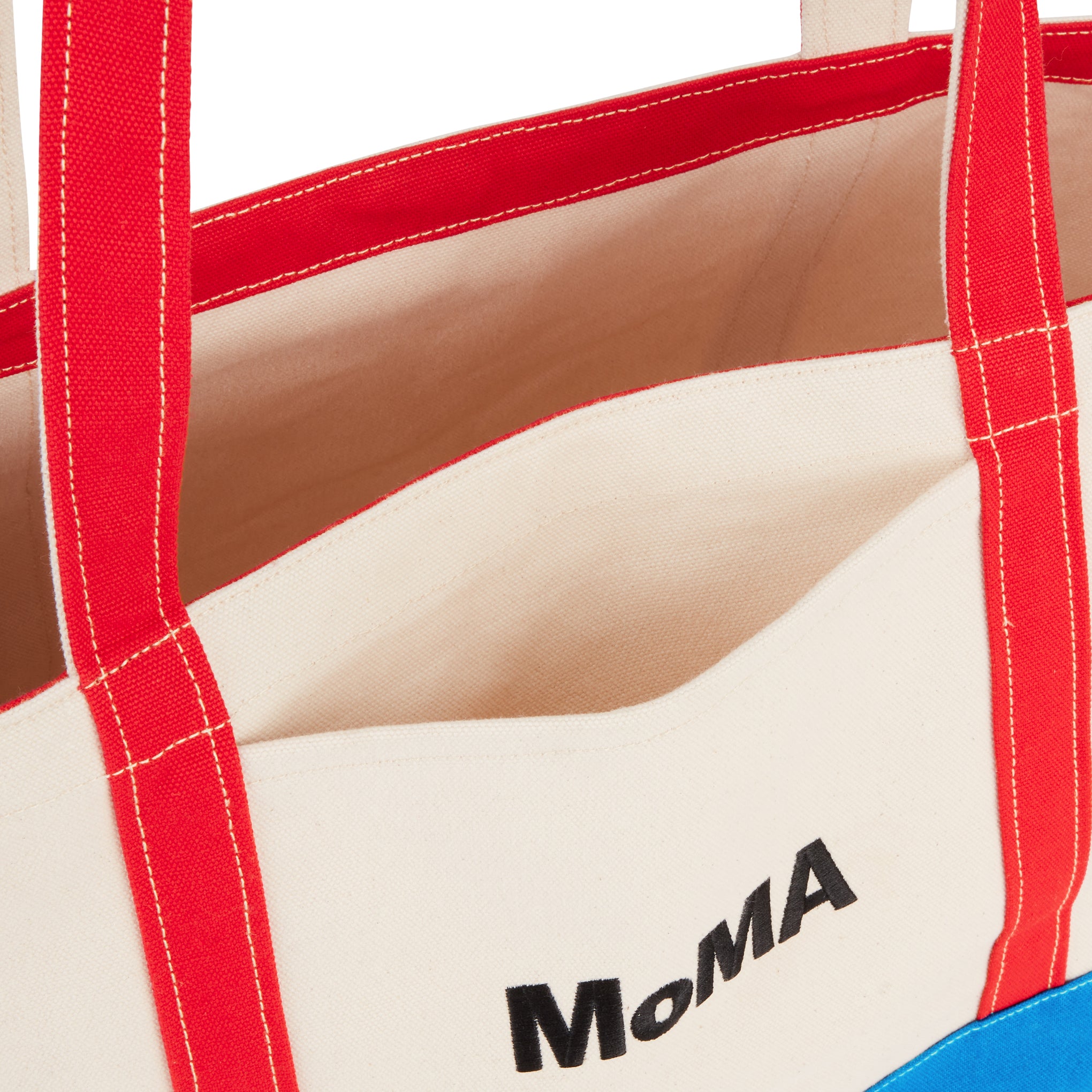 MoMA Baggu Heavyweight Canvas Tote - Red/ Blue - Image 5