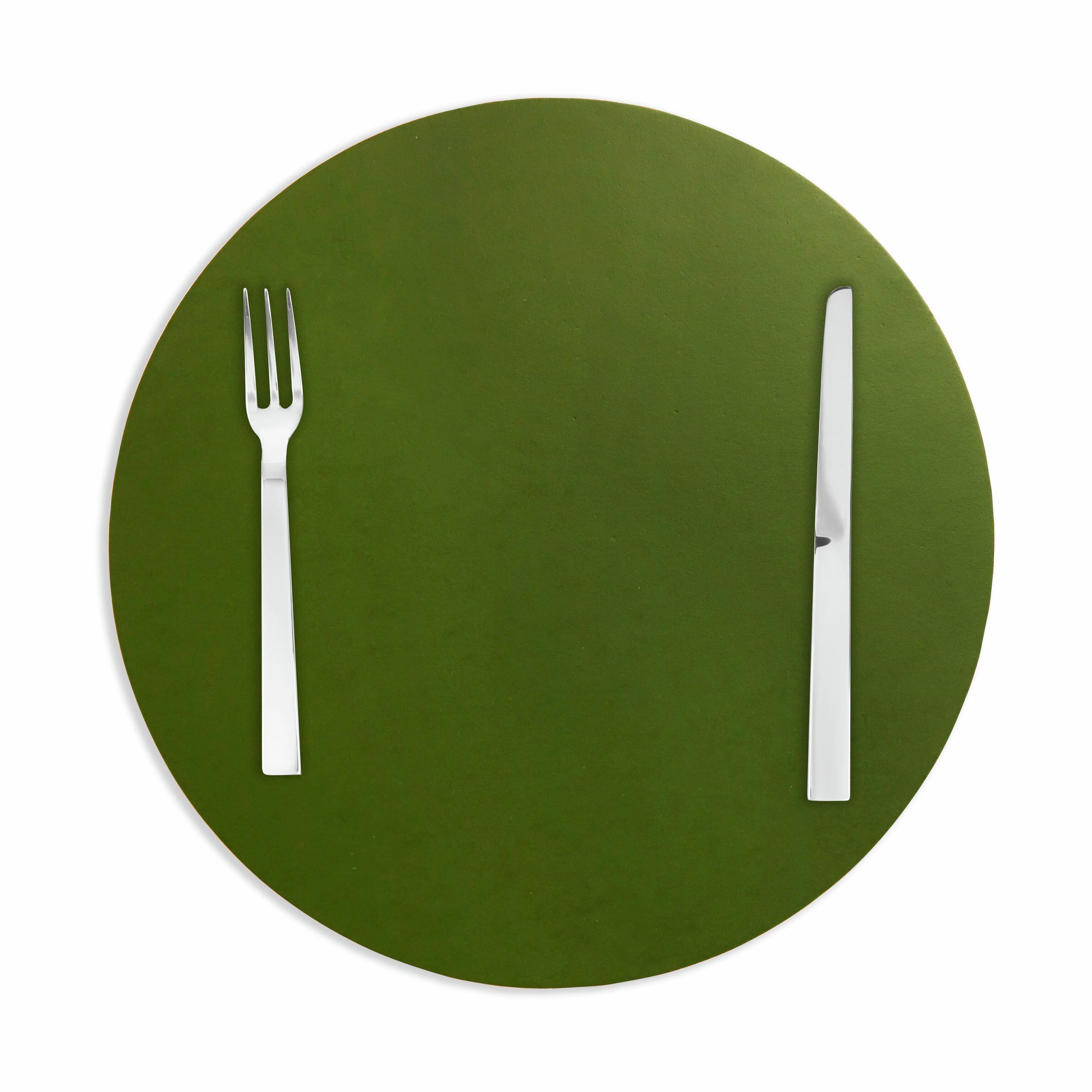 Dual-Sided Recycled Leather Placemat - Green/ Black