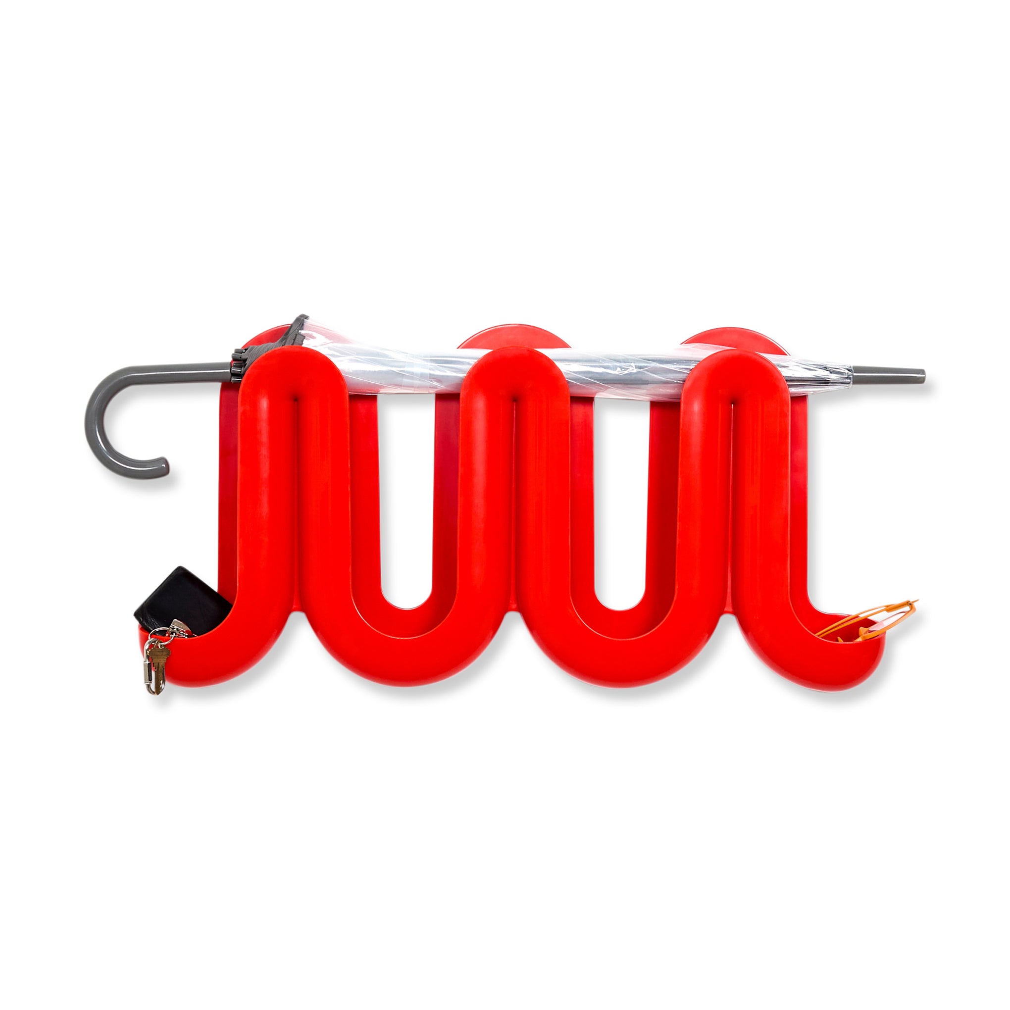 Swell Coat Rack & Wall Organizer - Red/ Orange - Image 3