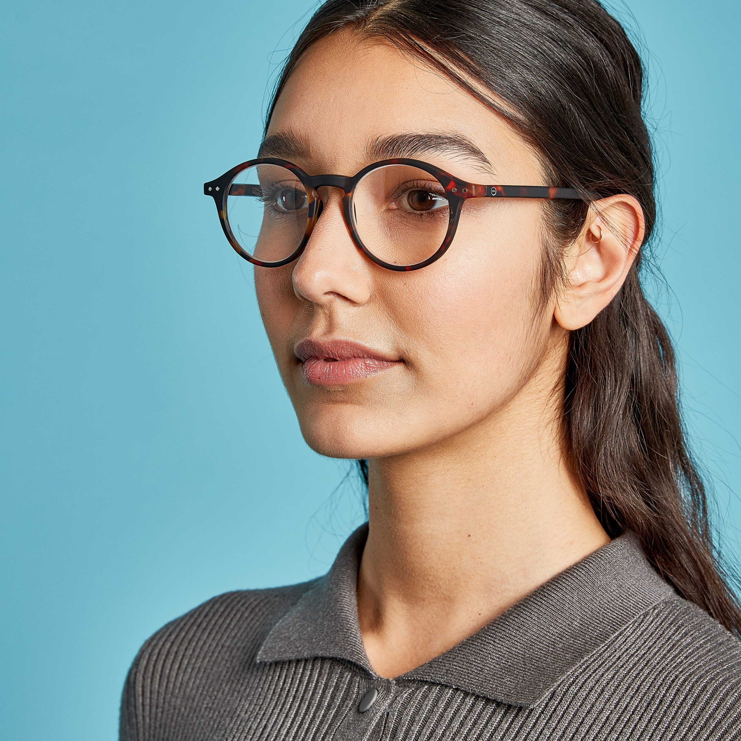 IZIPIZI Round Reading Glasses #D - Tortoise - Image 9