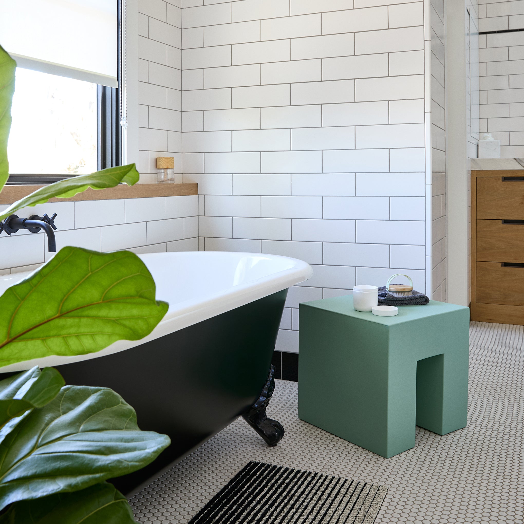 Vignelli Cube Stool from Heller - Celadon - Image 2