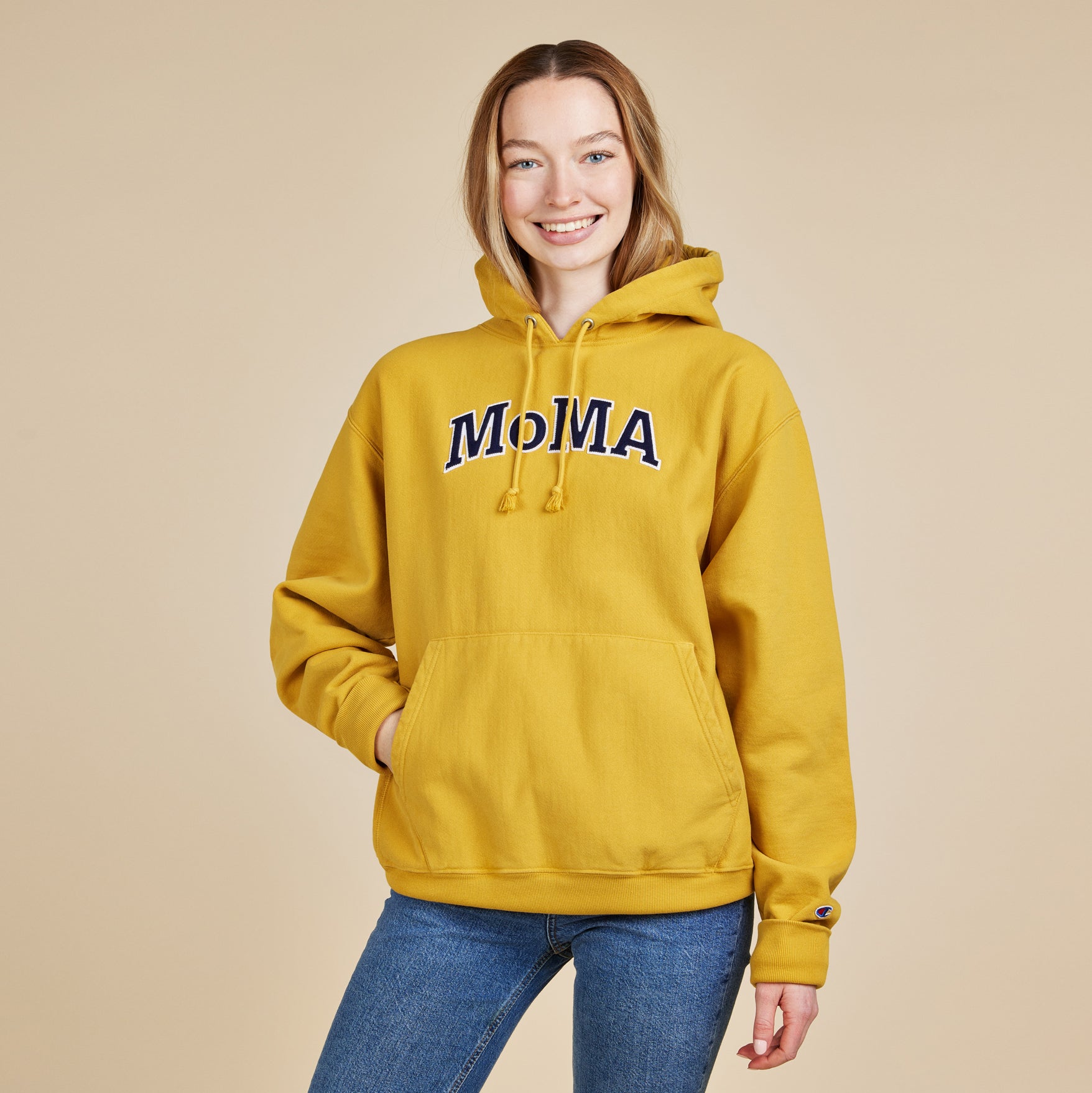 Champion Garment-Dyed Hoodie - MoMA Edition - Bold Nytop Gold - Image 2