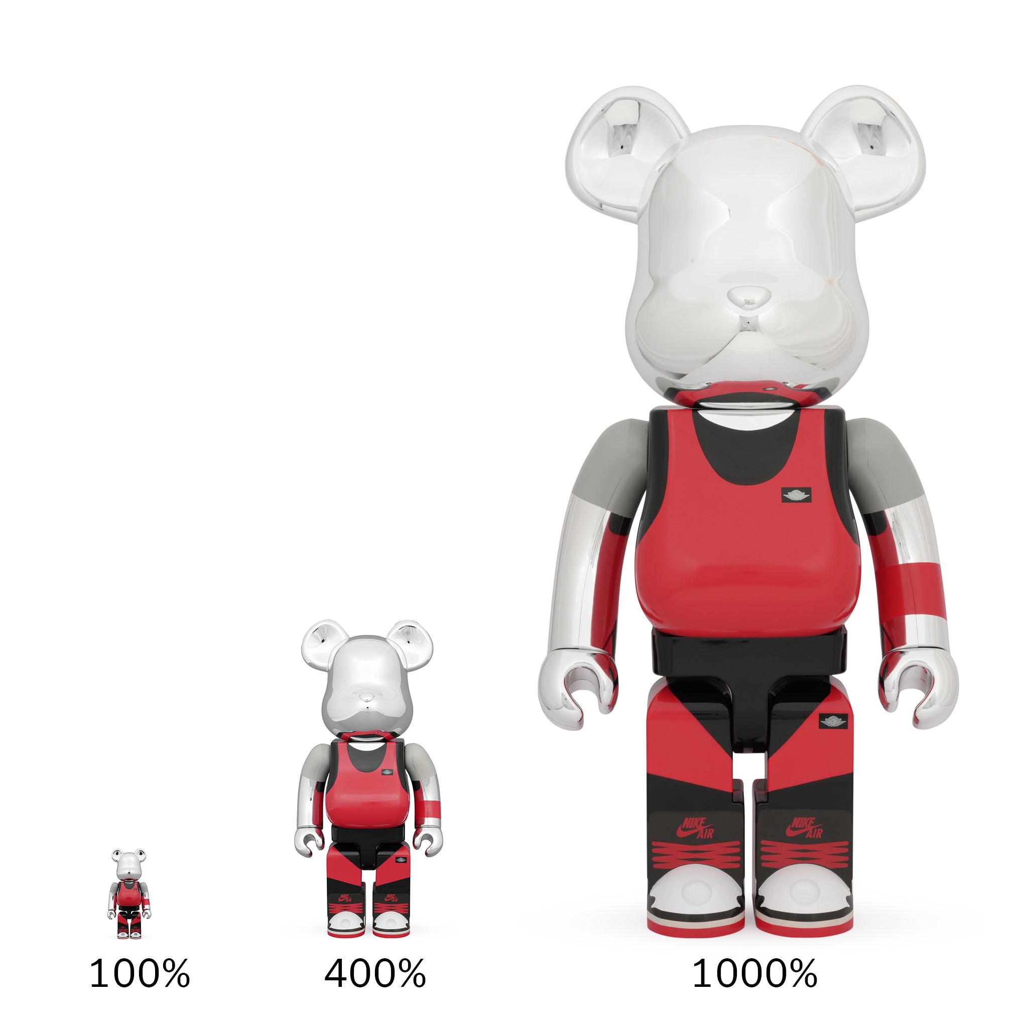 BE@RBRICK Michael Jordan 1985 Air Jordan Collectible Figure - Playground 1985 Silver - Image 10
