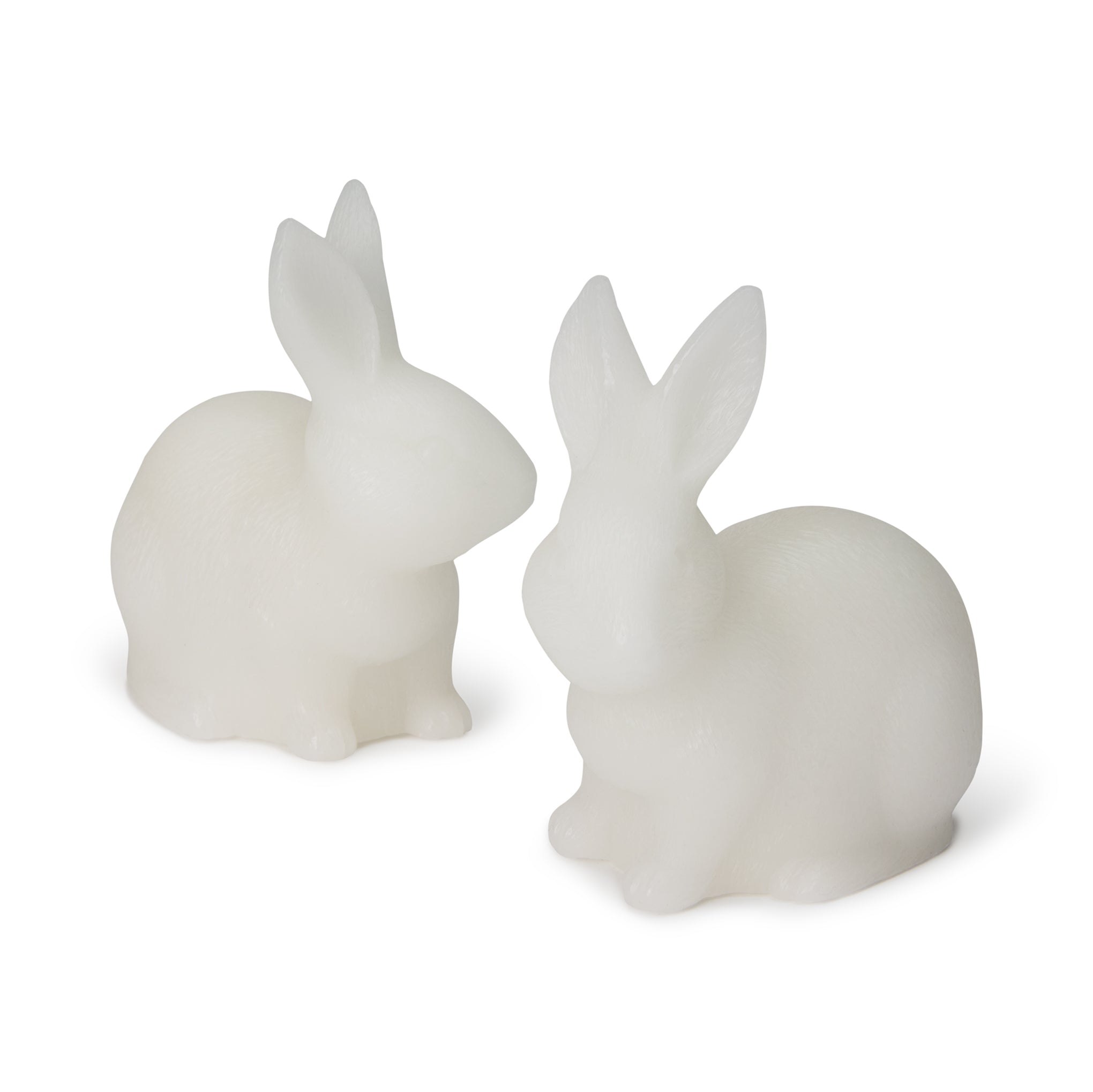 LED Wax Woodland Creature Holiday Decor - Set of 2 - Bunnies - Image 3