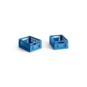 HAY Recycled Plastic Collapsible Color Crate - Electric Blue