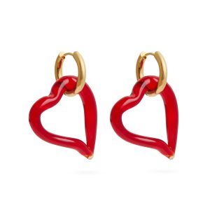 Sandralexandra Heart Of Glass Earrings - Red