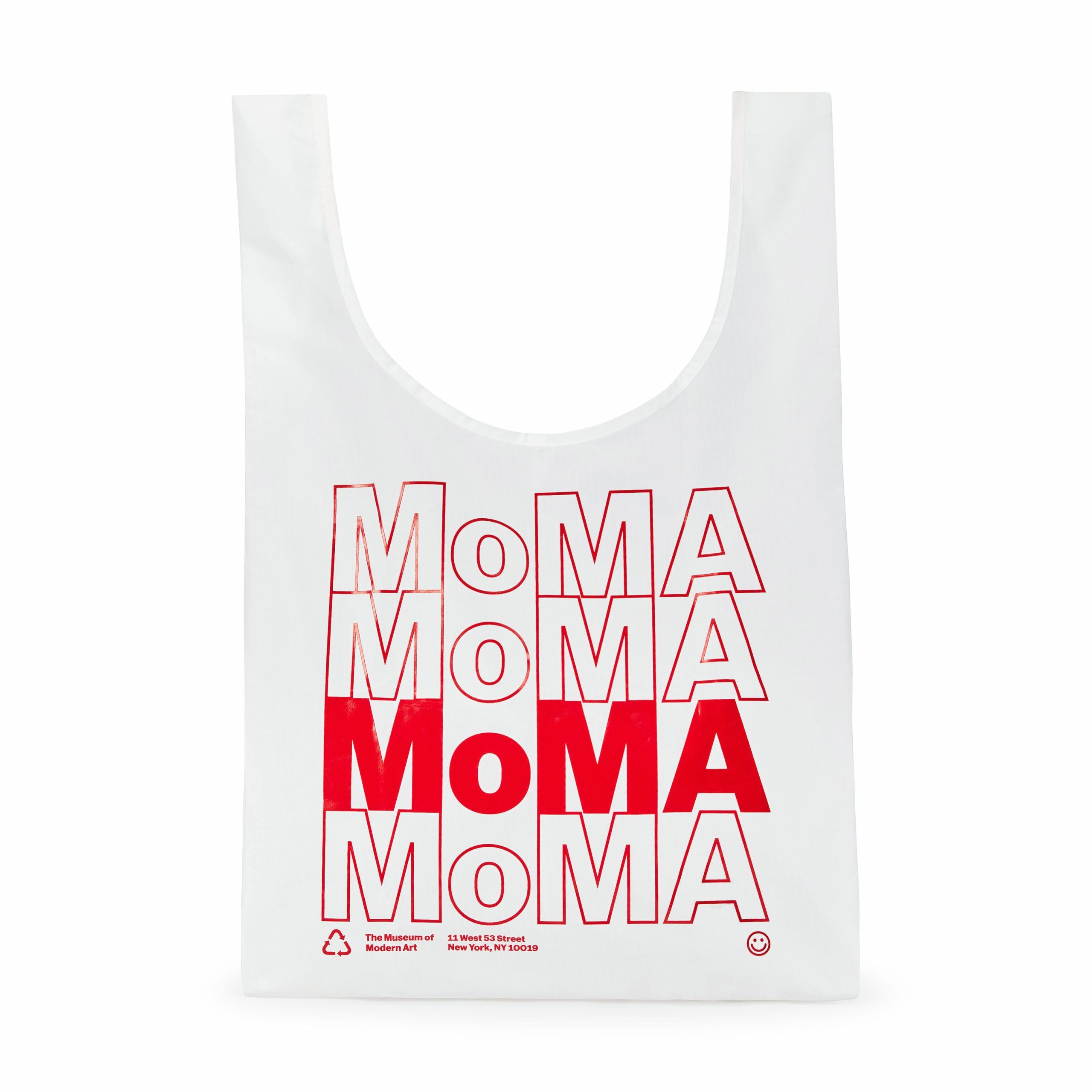 MoMA Baggu Recycled Nylon Tote Bag - White