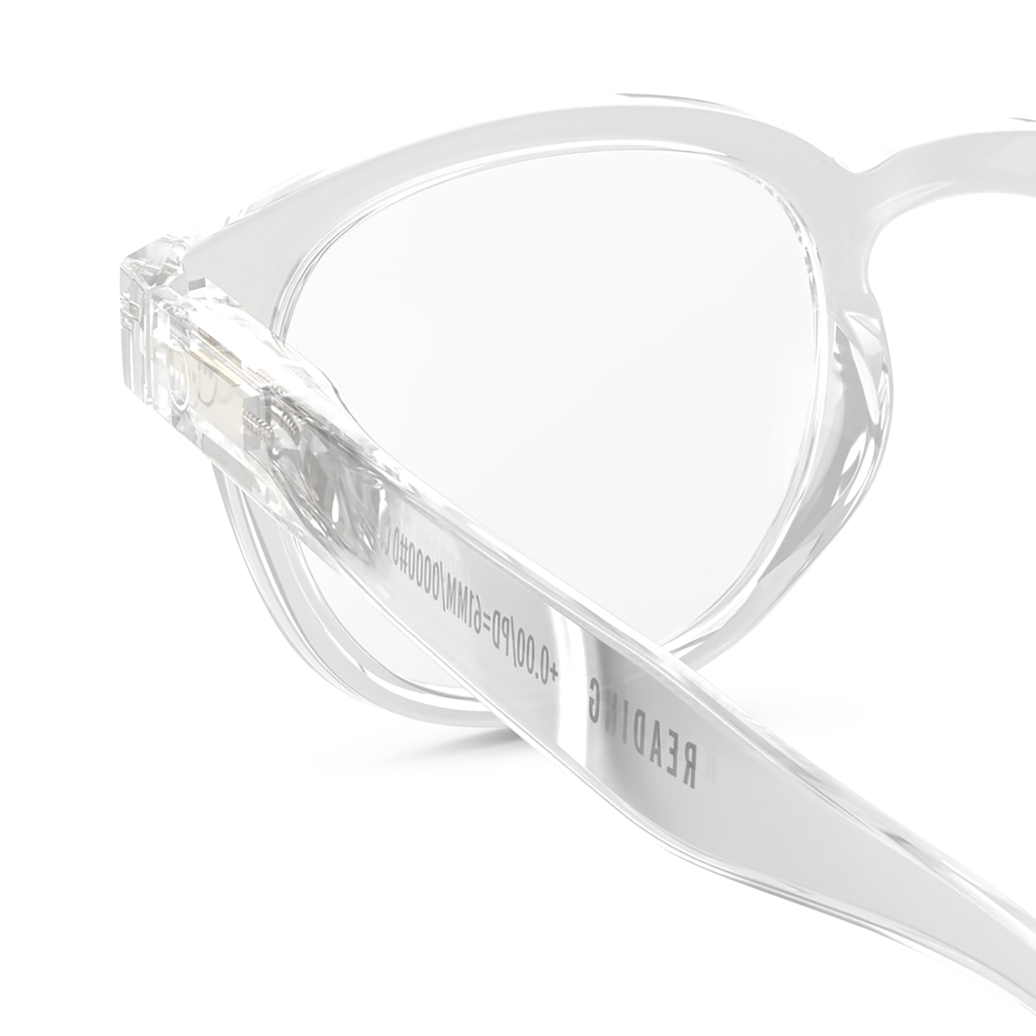 IZIPIZI Rounded-Edge Square Reading Glasses #C - Crystal - Image 4
