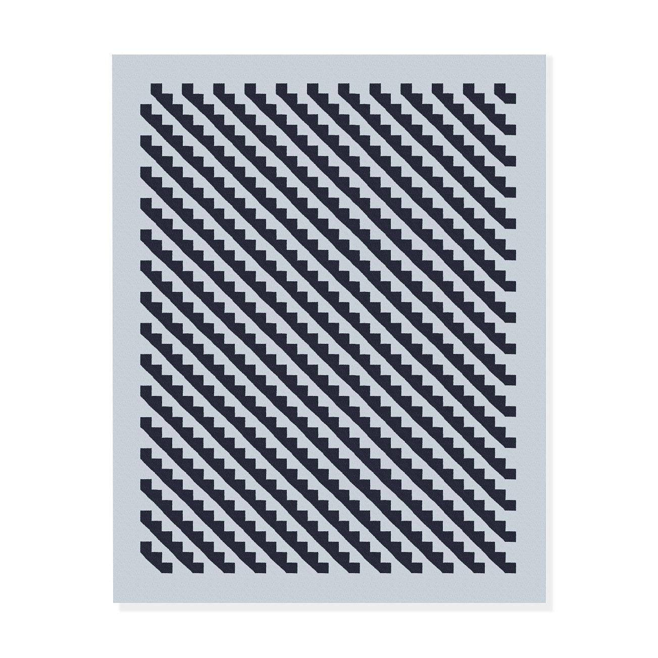 Maharam Alexander Girard Cotton Steps Rug - Blue Gray/ Black