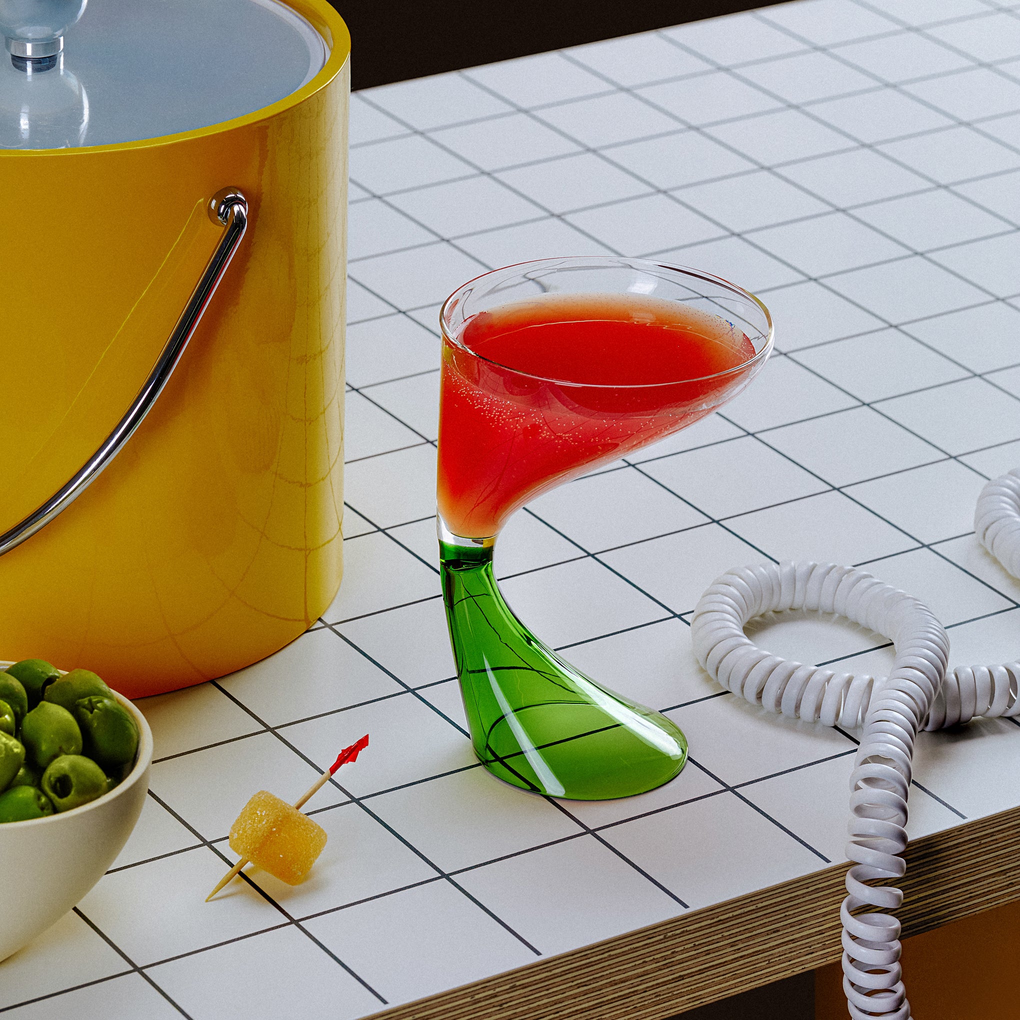 Arch Cocktail Glasses - Set of 2 - Green - Image 3