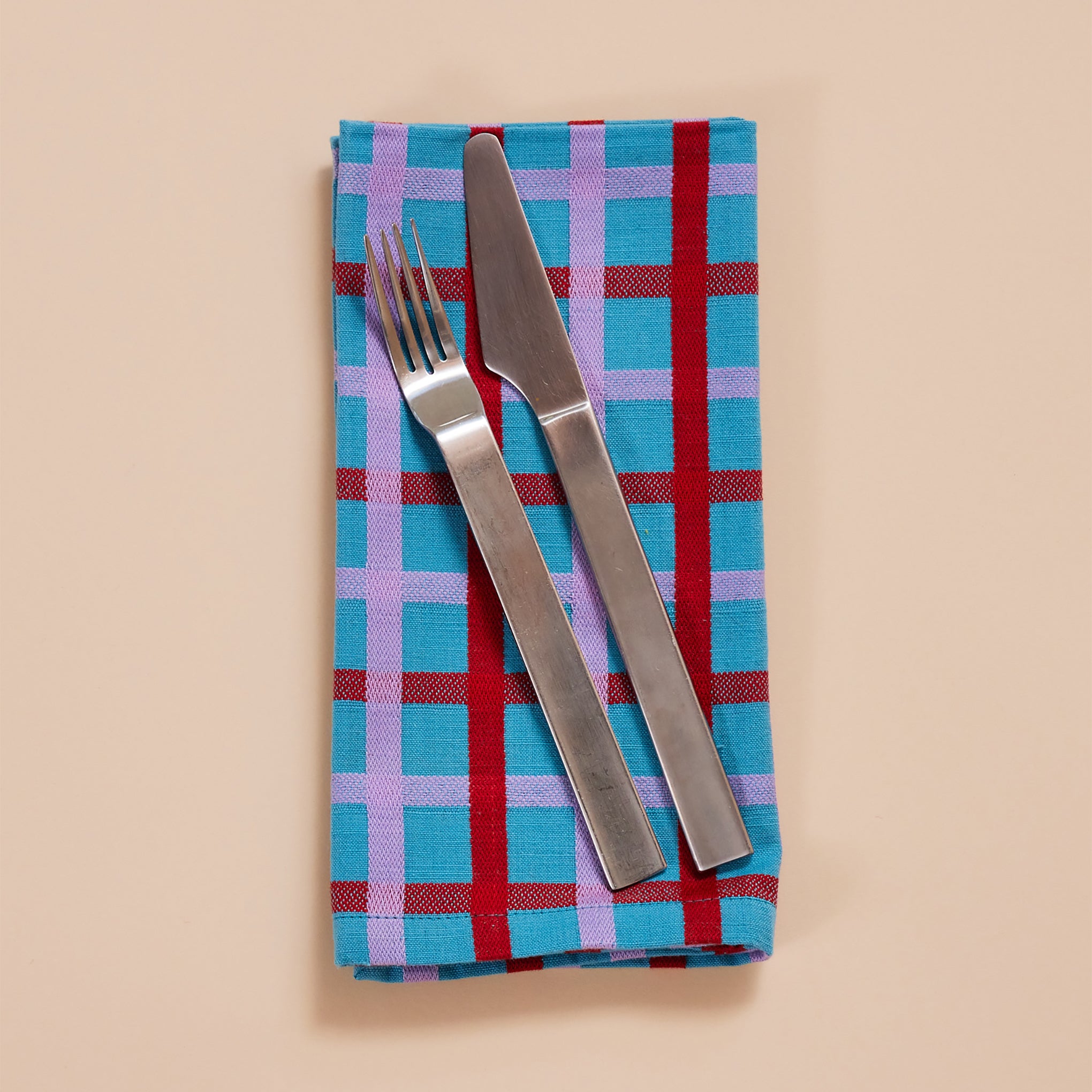 Dusen Dusen Plaid Cotton Napkins - Set of 4 - Image 3