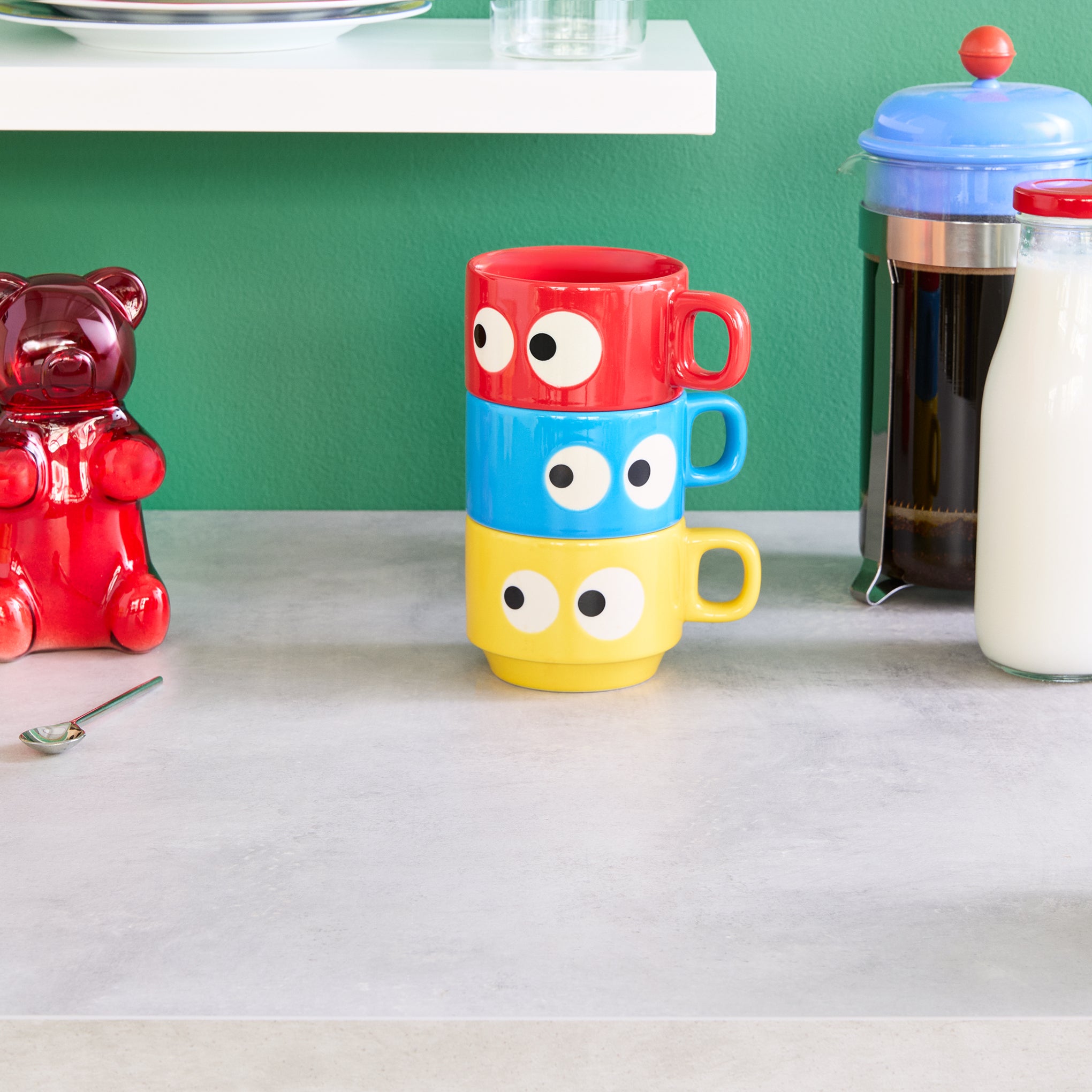 Kyoro Kyoro Stoneware Stacking Mugs - Set of 3 - Image 4