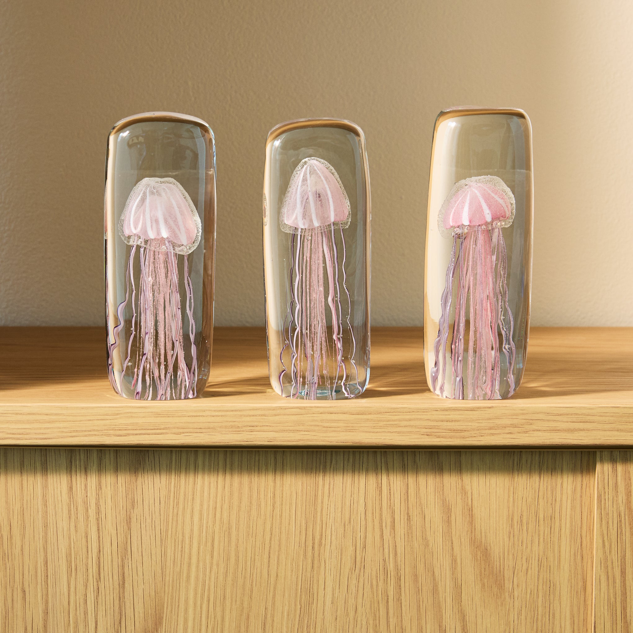 Jellyfish Glass Objet d'Art - Tall Pink - Image 3
