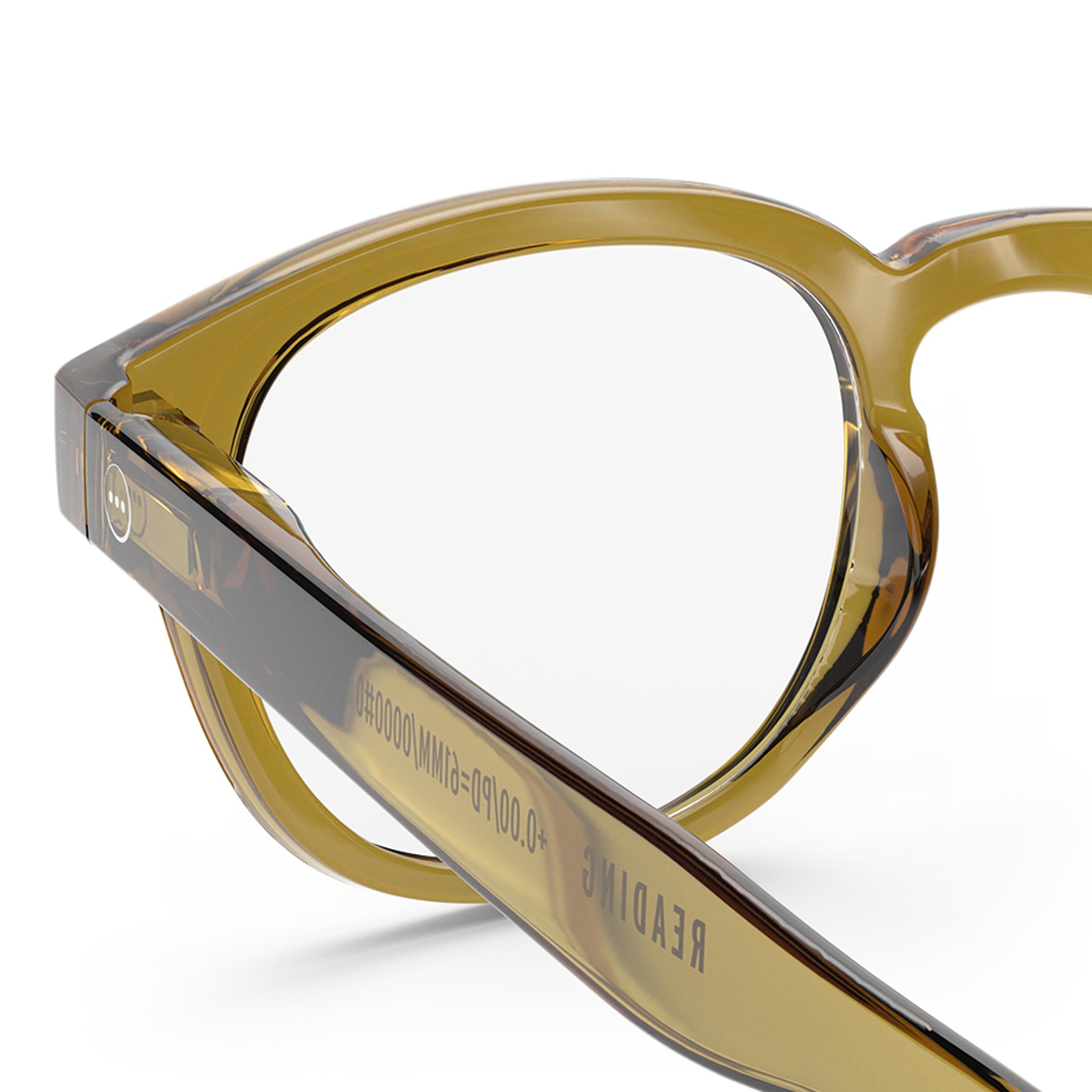 IZIPIZI Rounded-Edge Square Reading Glasses #C - Golden Green - Image 4