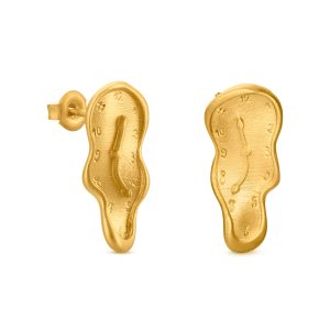 Salvador Dalí Gold-Plated Melting Clock Post Earrings - Gold