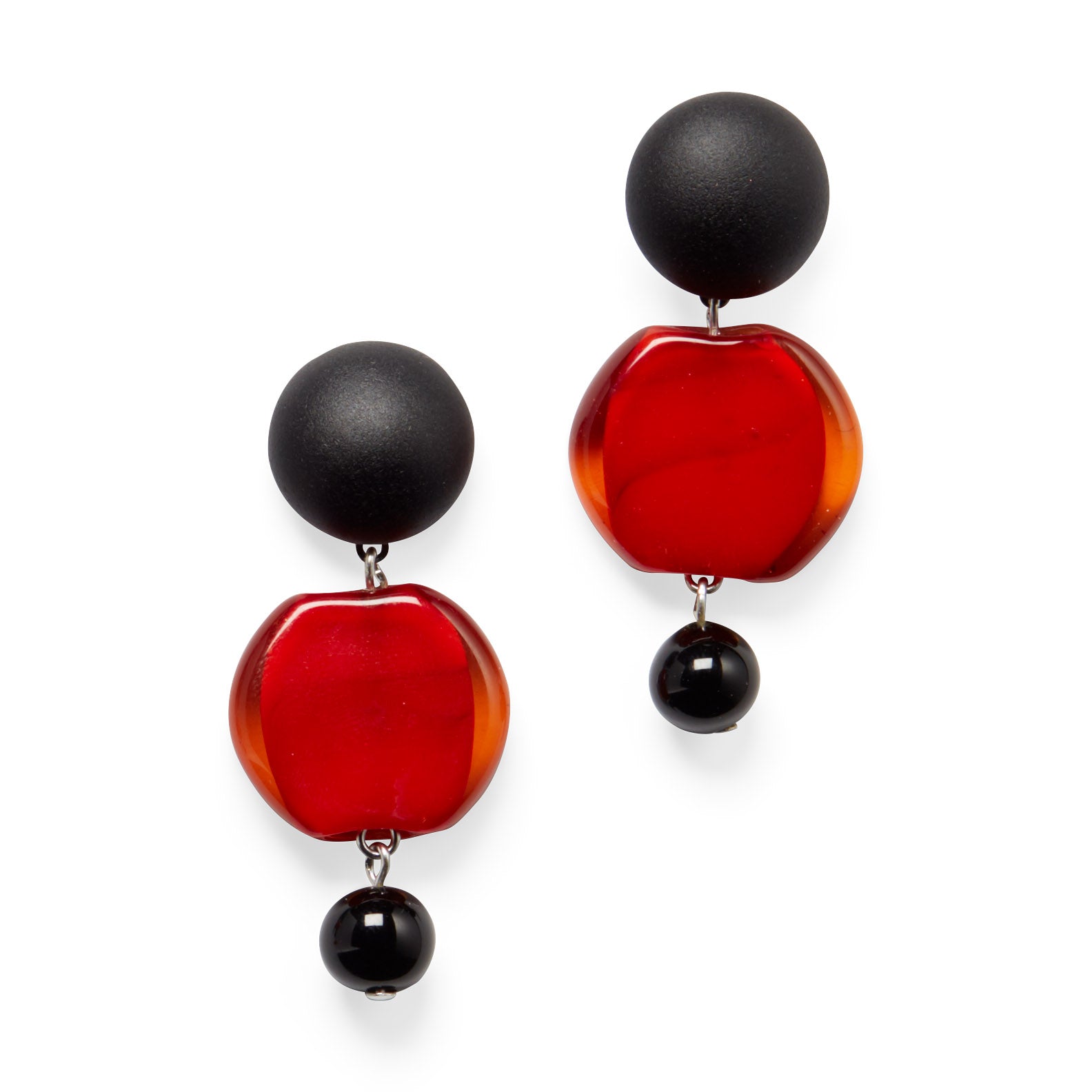 Murano Drop Earrings - Red - Image 17