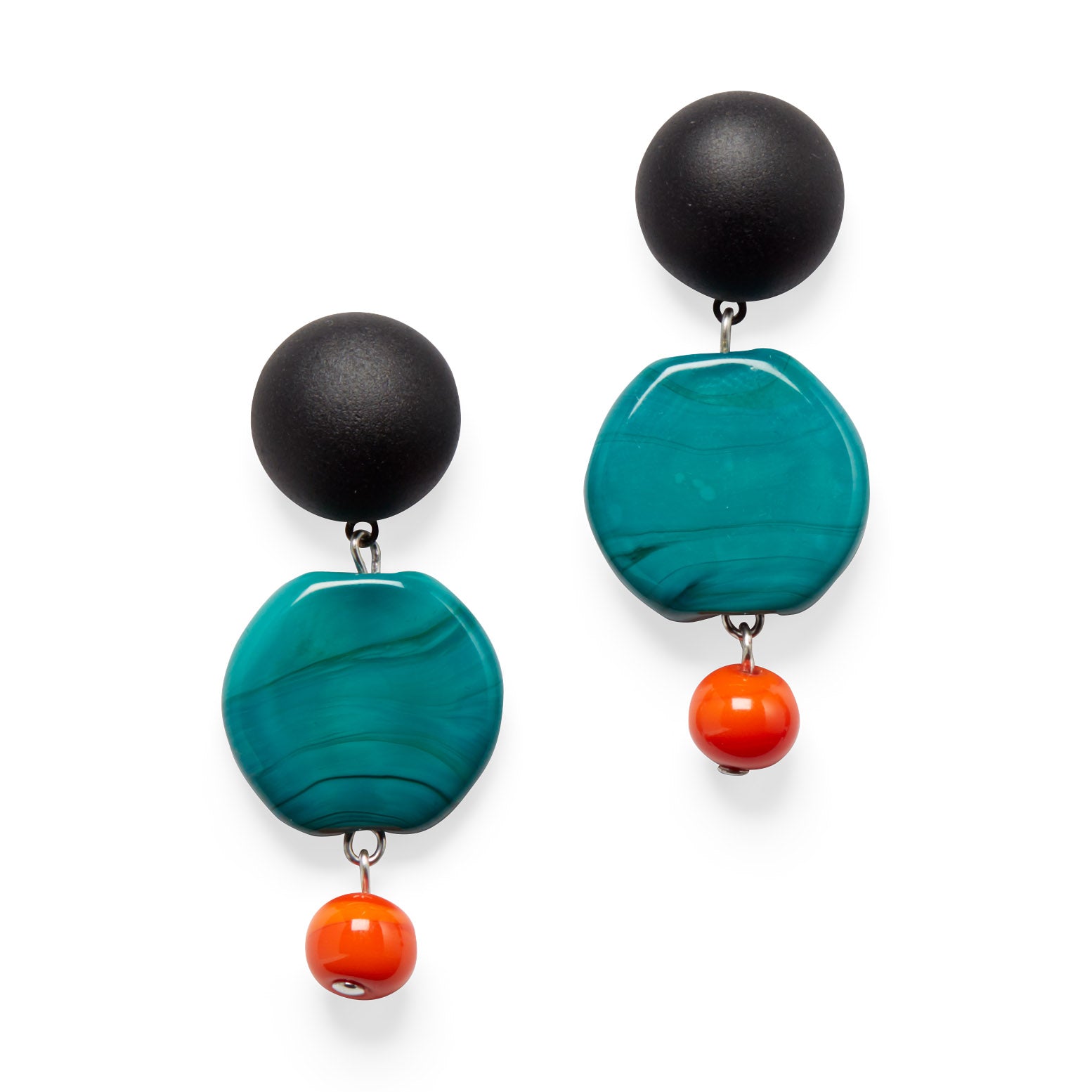 Murano Drop Earrings - Red - Image 4