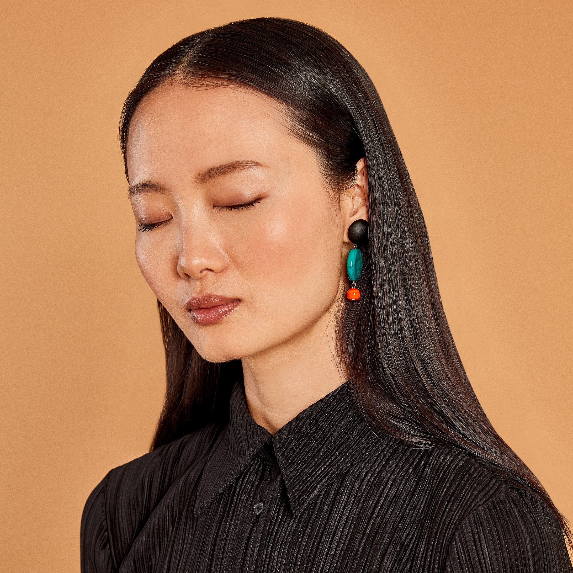 Murano Drop Earrings - Red - Image 6