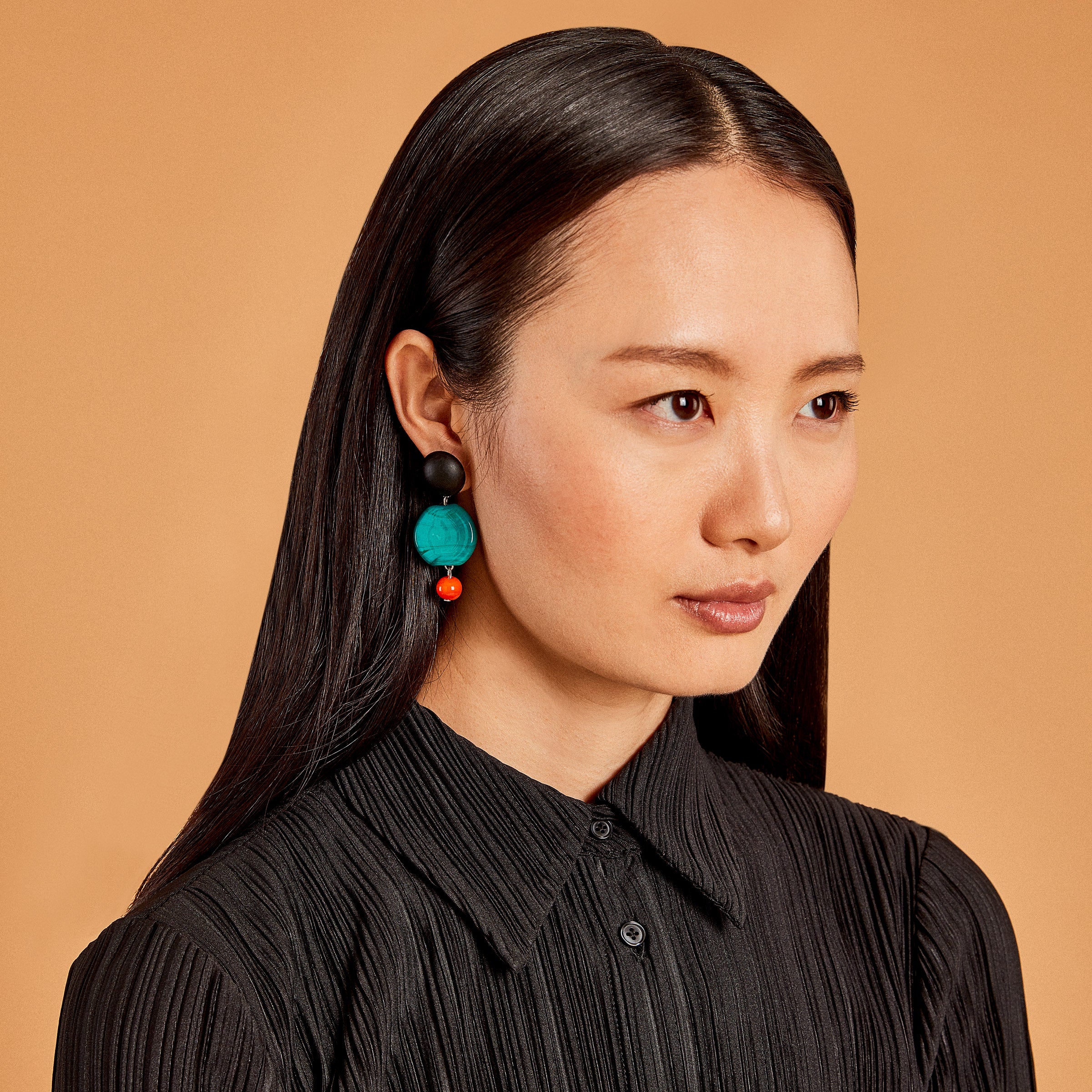 Murano Drop Earrings - Red - Image 5