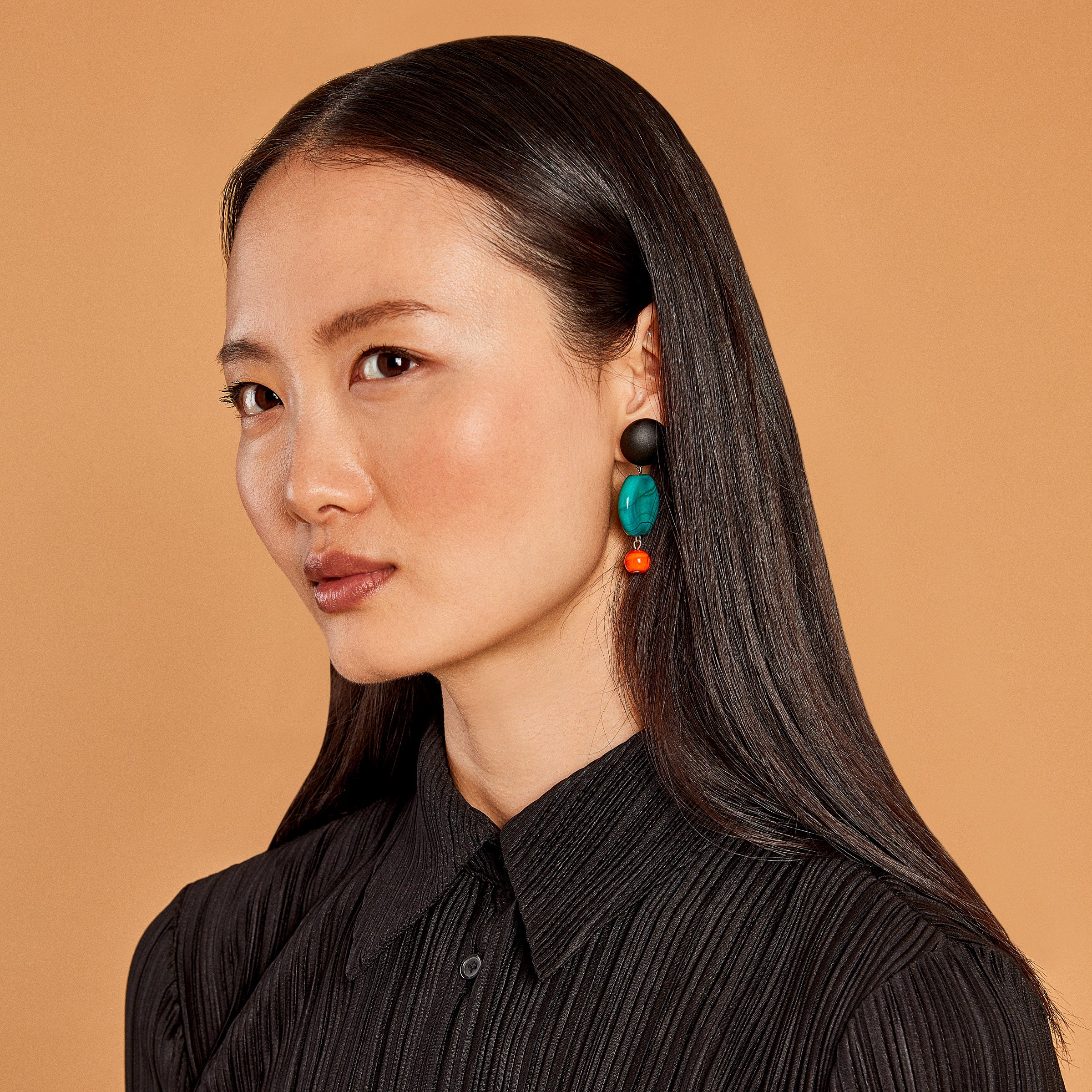 Murano Drop Earrings - Red - Image 7