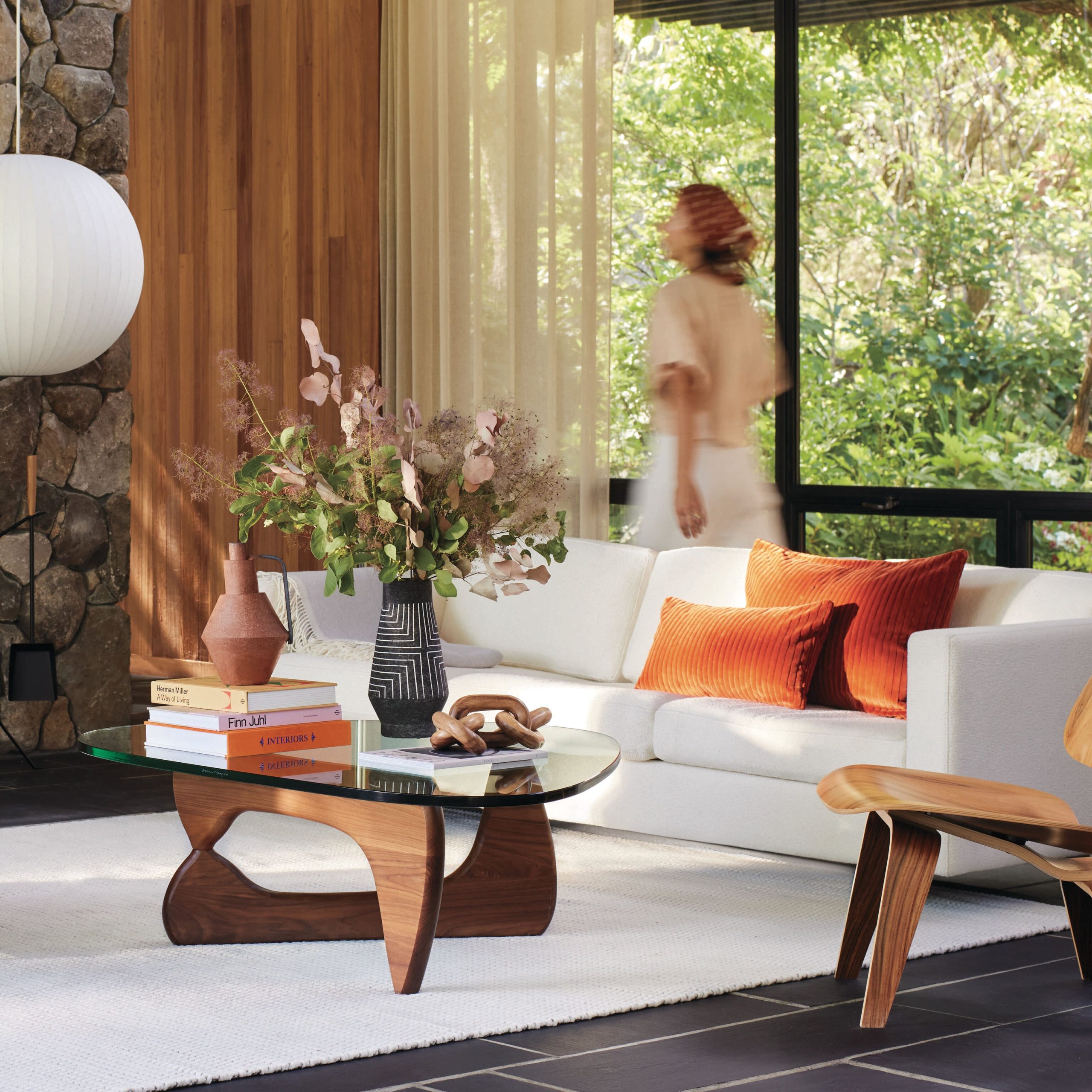Noguchi Coffee Table from Herman Miller - Transparent/ Walnut - Image 2