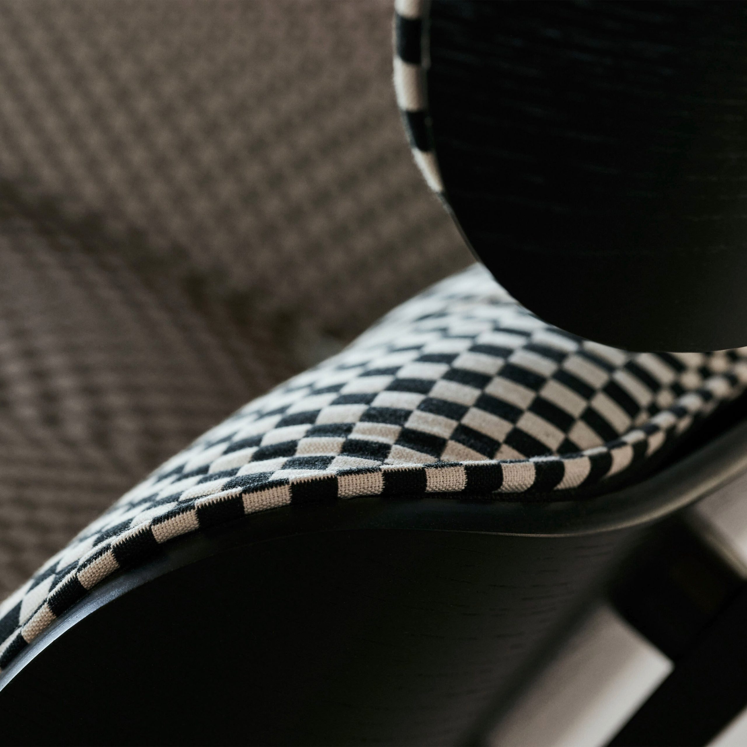 Eames® Lounge Chair and Ottoman from Herman Miller - Ebony/ Black & White Checker Fabric - Image 5
