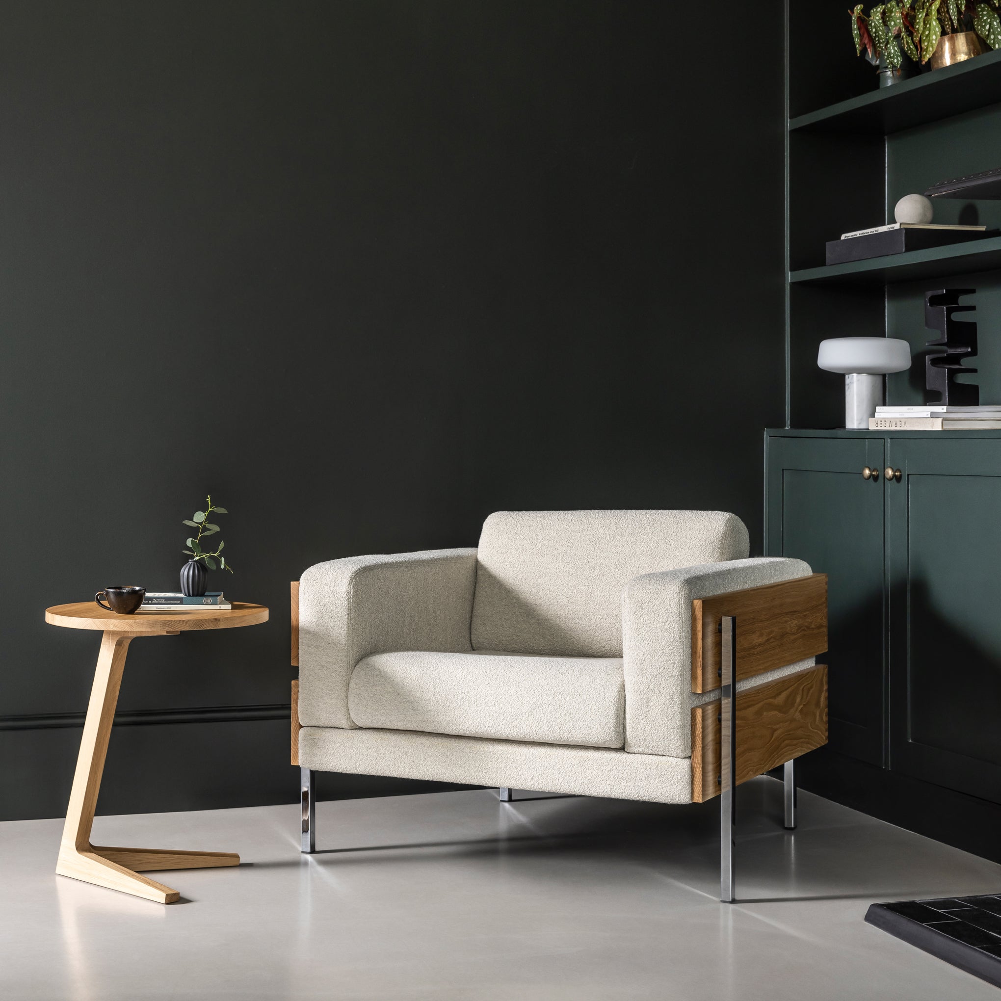 Forum Armchair - Oak/ Chalk Boucle - Image 2