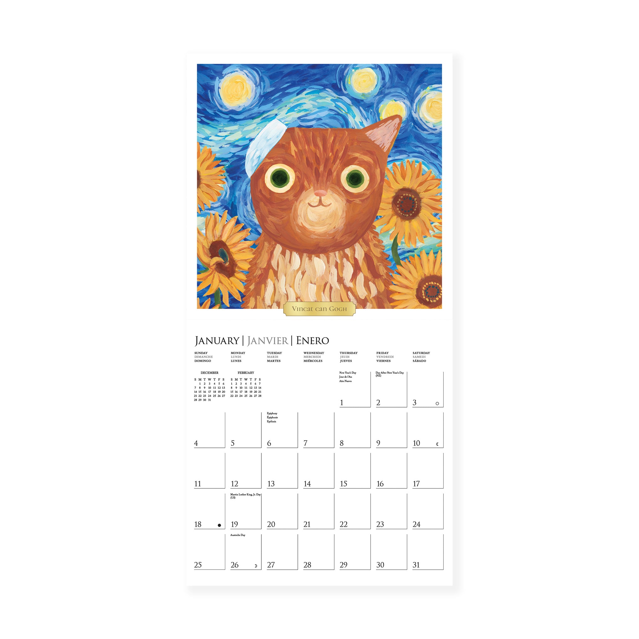 2026 Artsy Cat Wall Calendar - Image 2