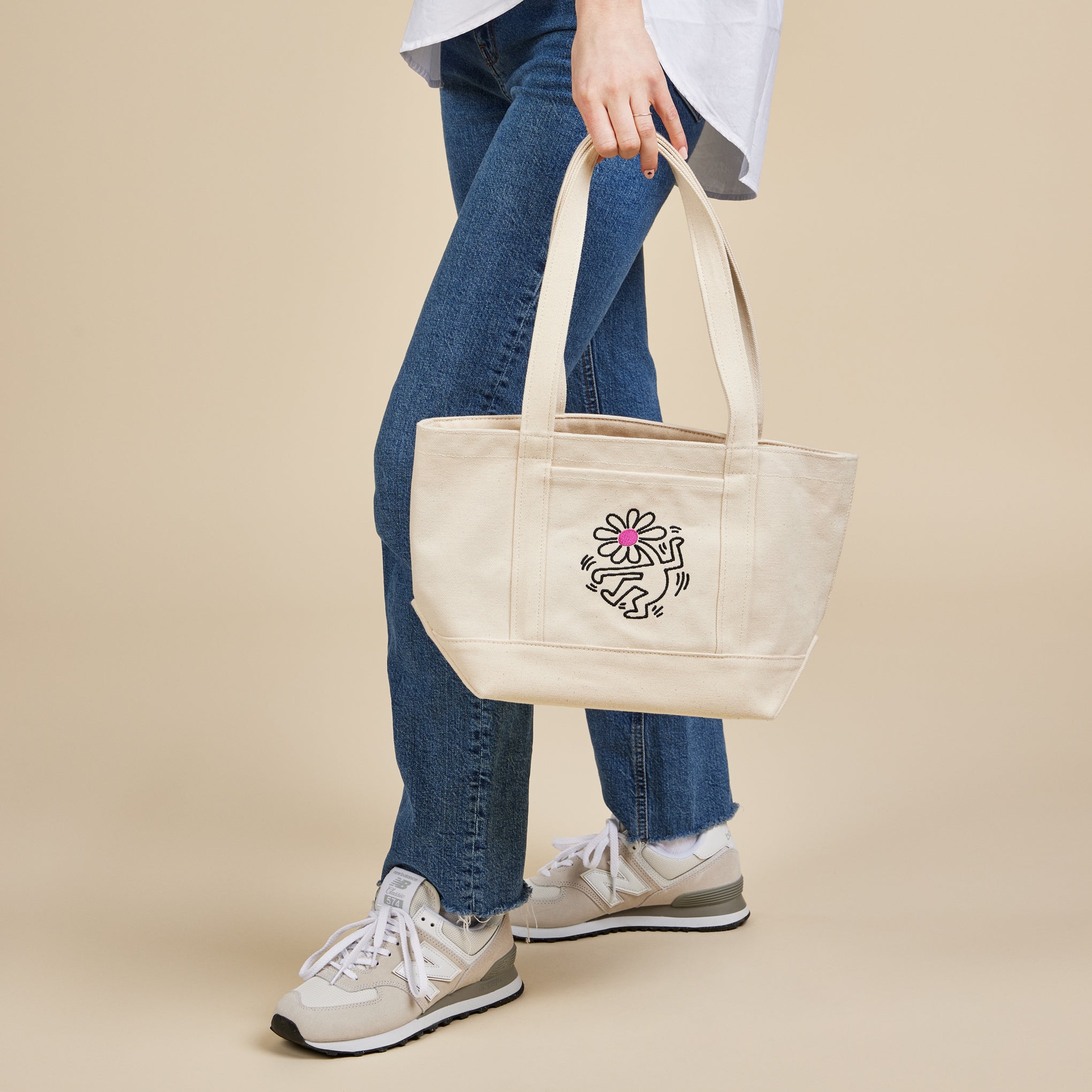 Keith Haring Baggu Flower Small Heavyweight Recycled Canvas Tote - Image 3