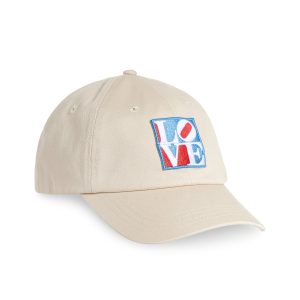 Robert Indiana LOVE Cotton Canvas Baseball Cap - Ivory