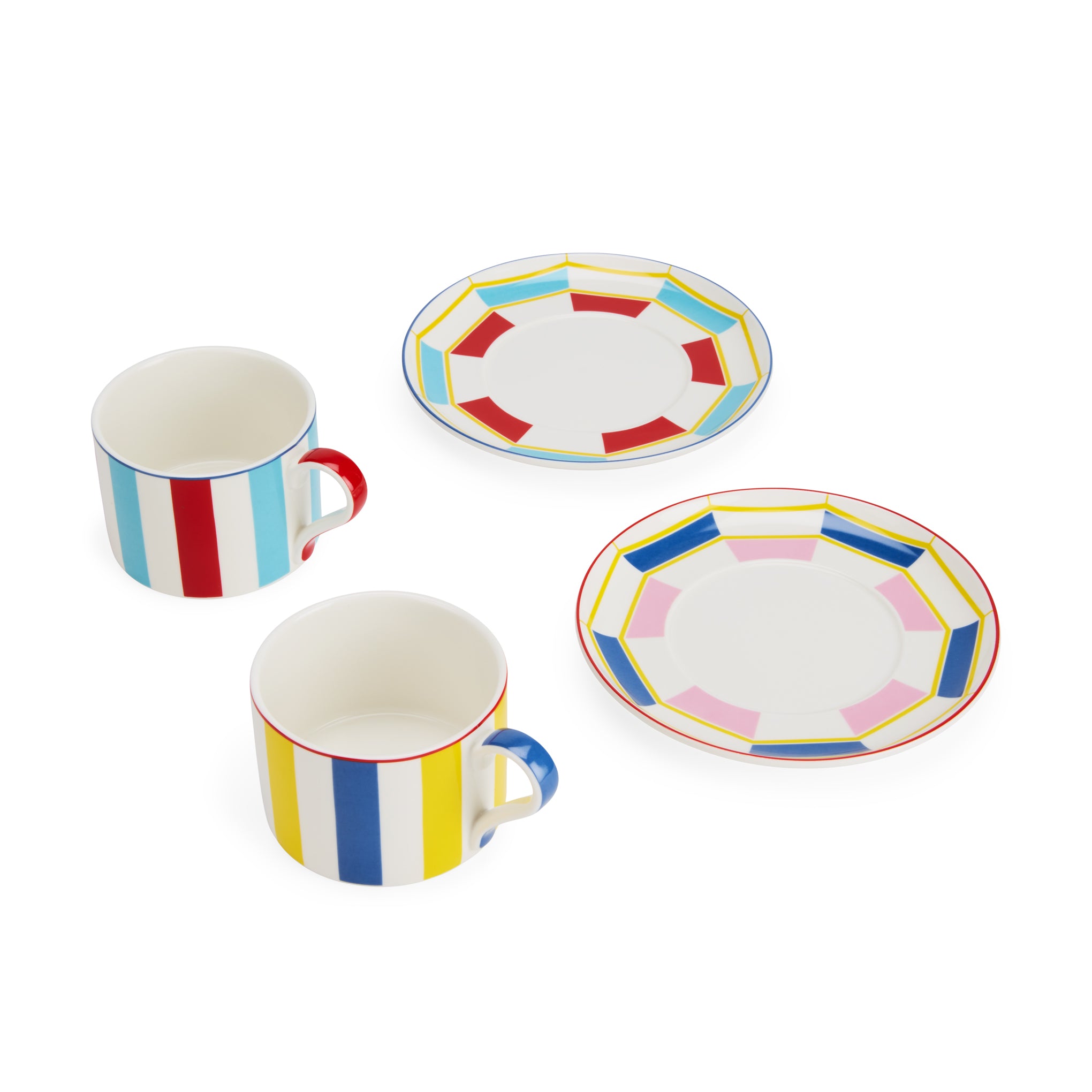 Geocromia Porcelain Dinnerware - Cup & Saucer S/2 - Image 3