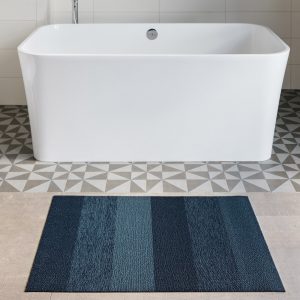 Chilewich Marbled Stripe Shag Floormat - Bay Blue