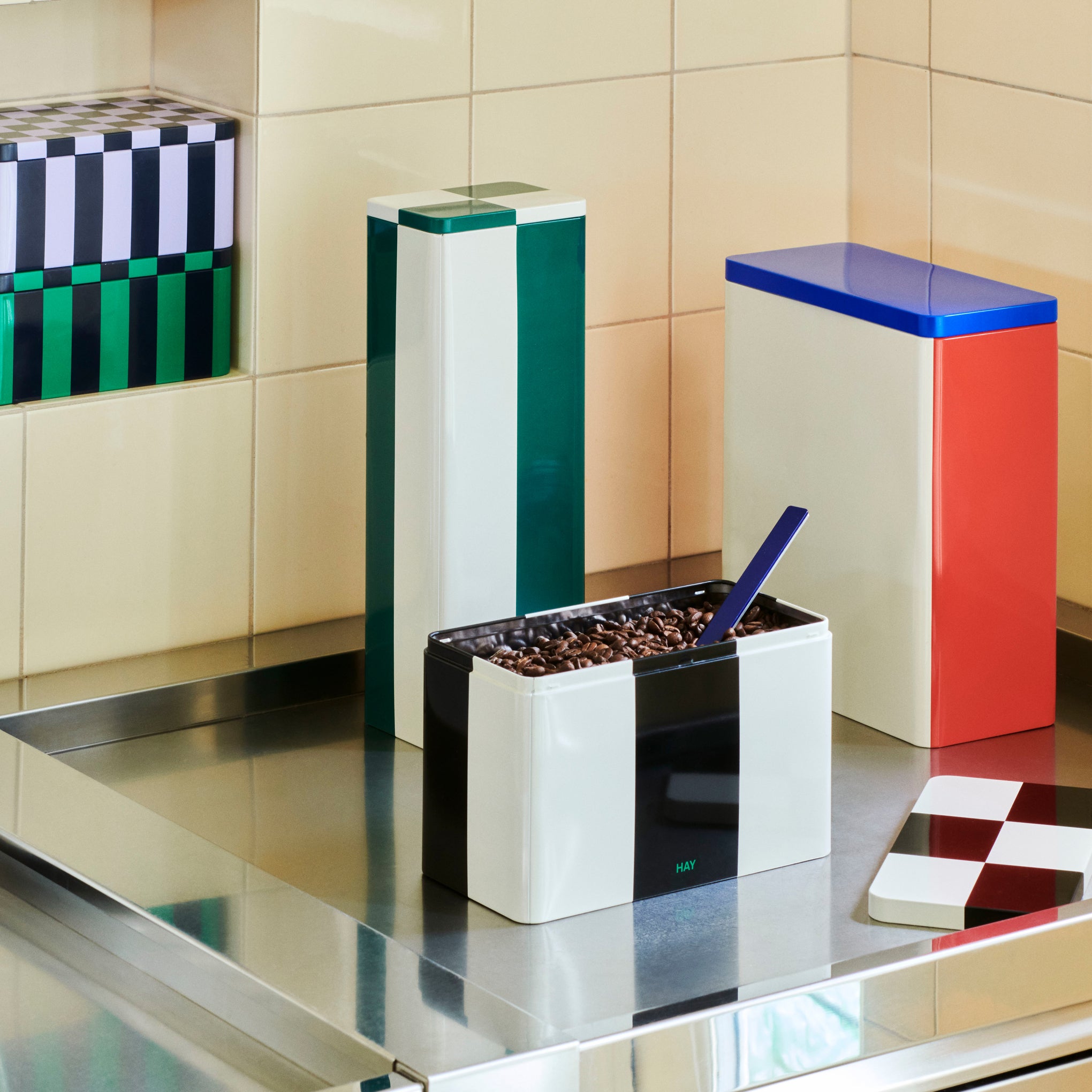 HAY Tin Container - Black/ Off White - Image 3