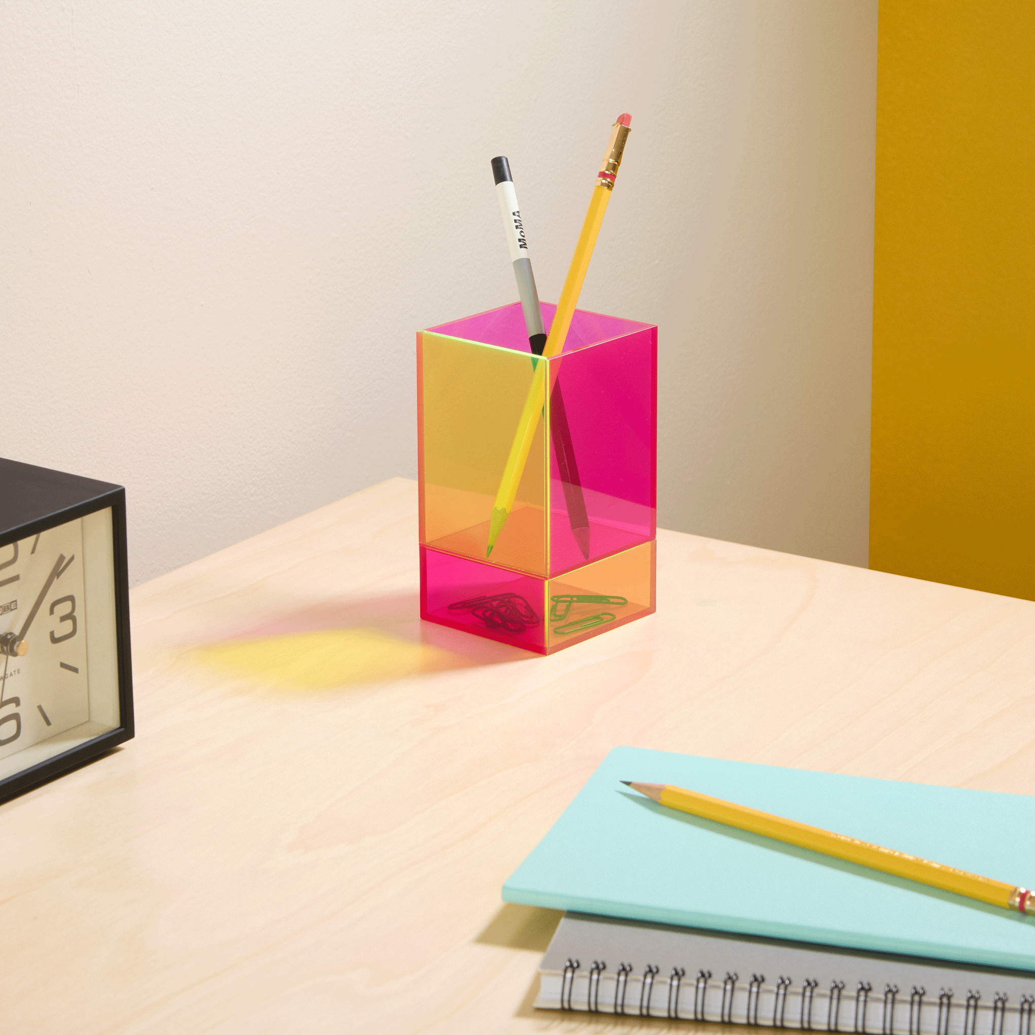 MoMA Colorplay Pen & Pencil Cup Holder - Amber/ Pink - Image 2