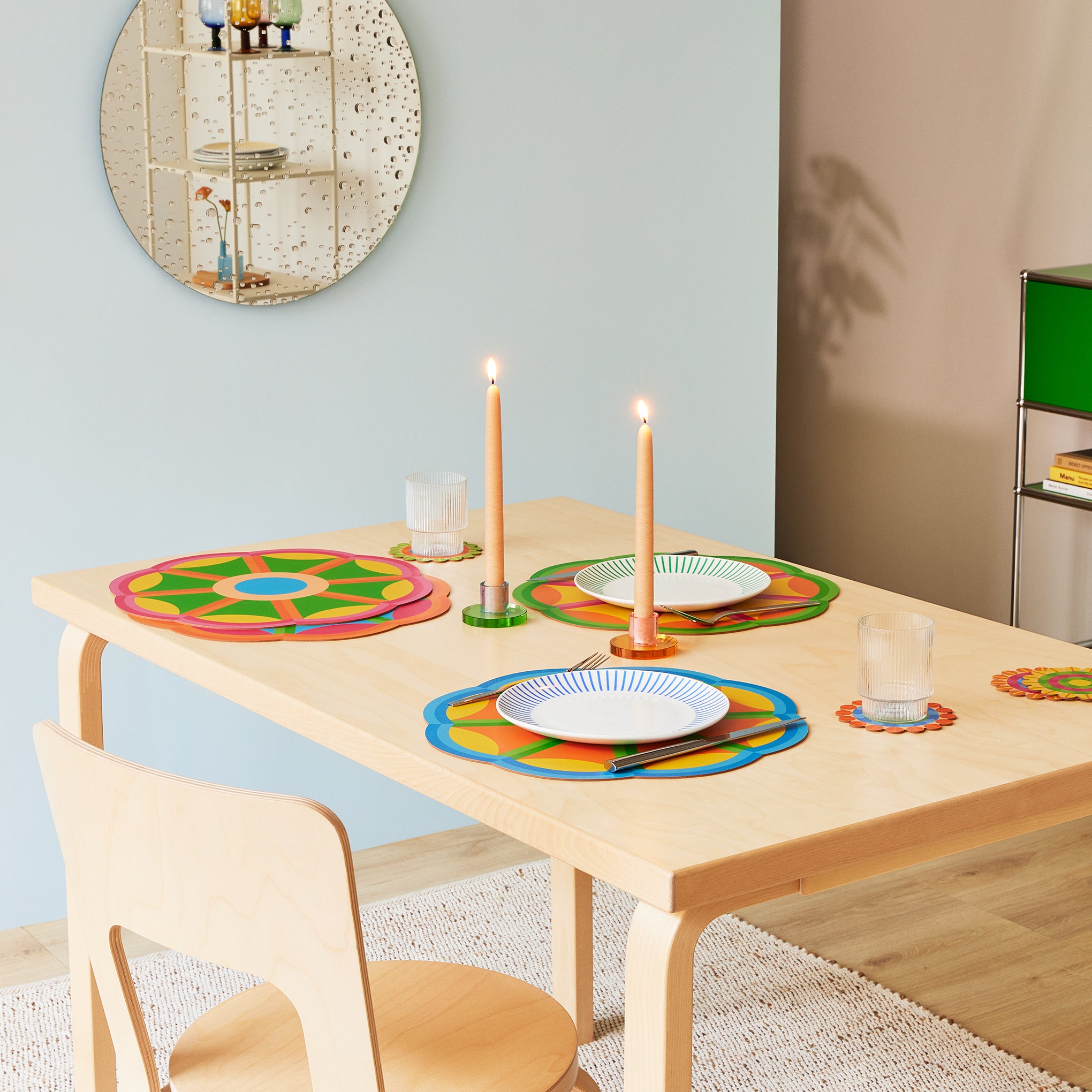 Yinka Ilori Radiant Blooms Recycled Leather Placemats - Set of 4 - Image 2