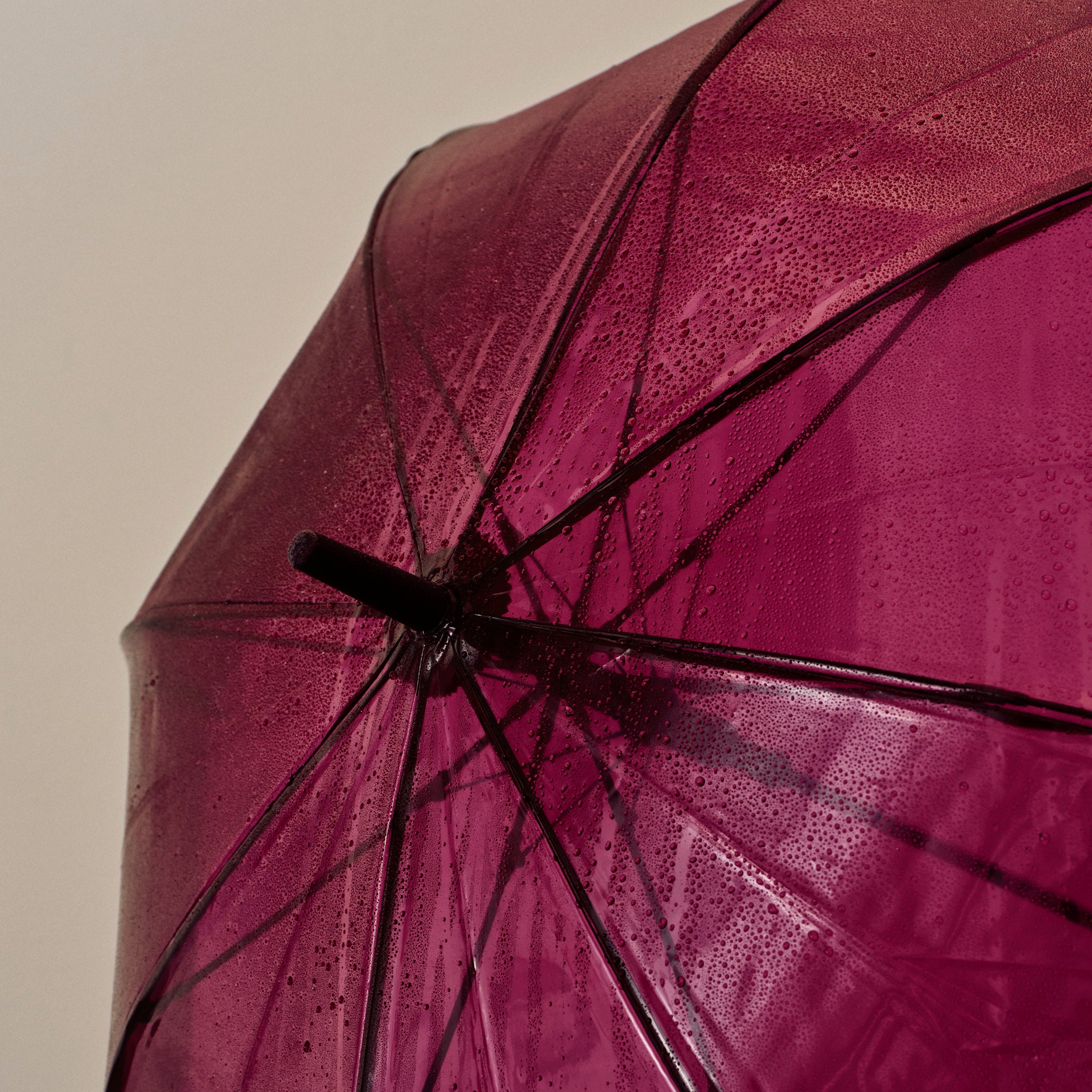 HAY Canopy Stick Recycled Plastic Umbrella - Burgundy - Image 4