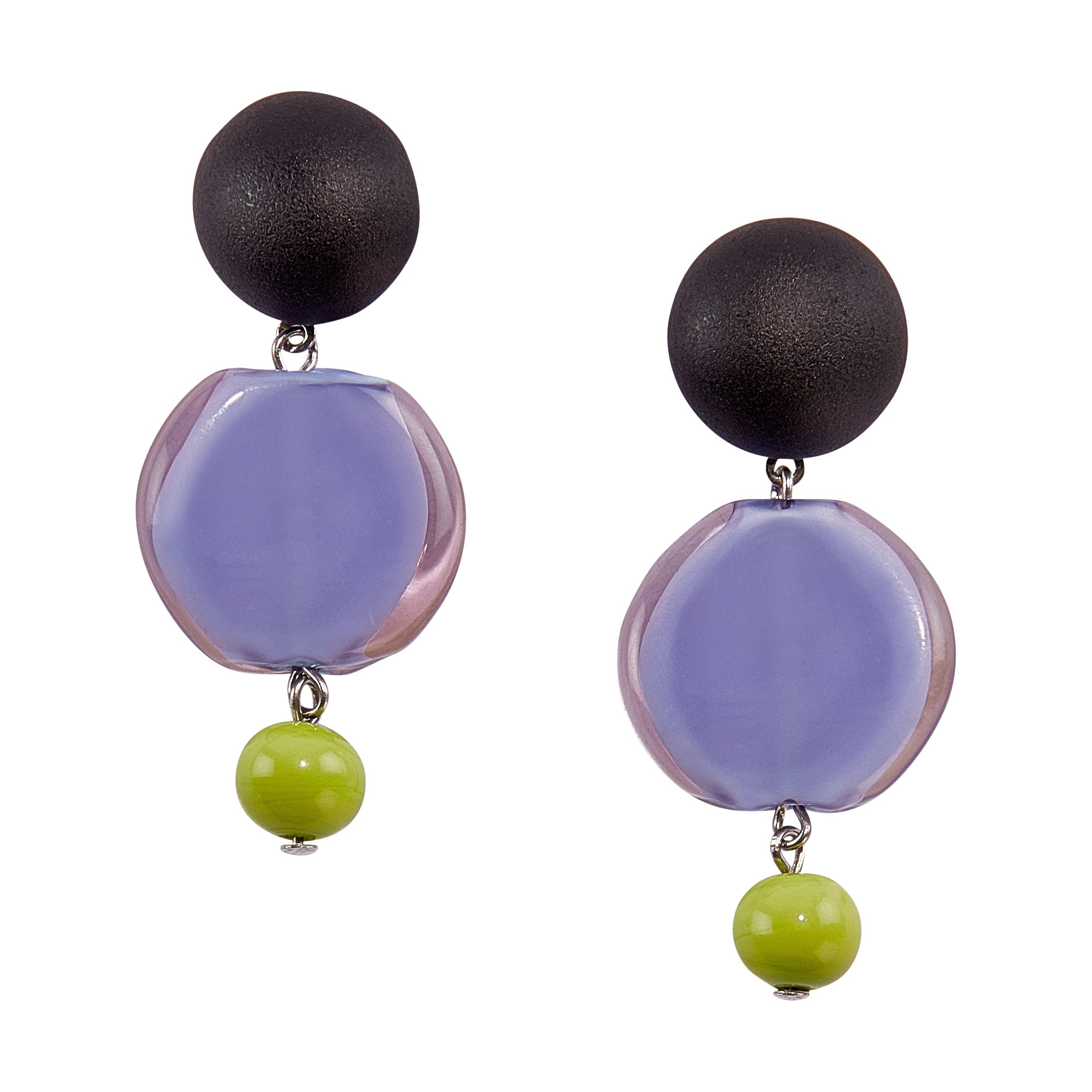 Murano Drop Earrings - Lavender