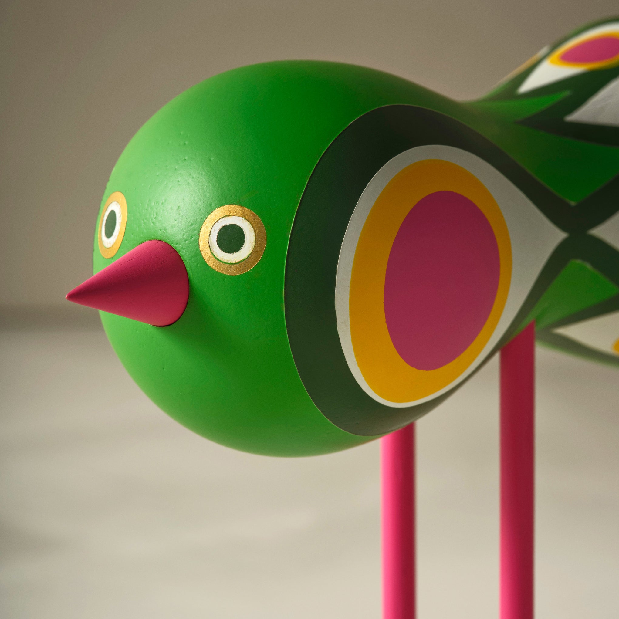 Lisa Larson Wooden Bird Object - White Base - Image 5