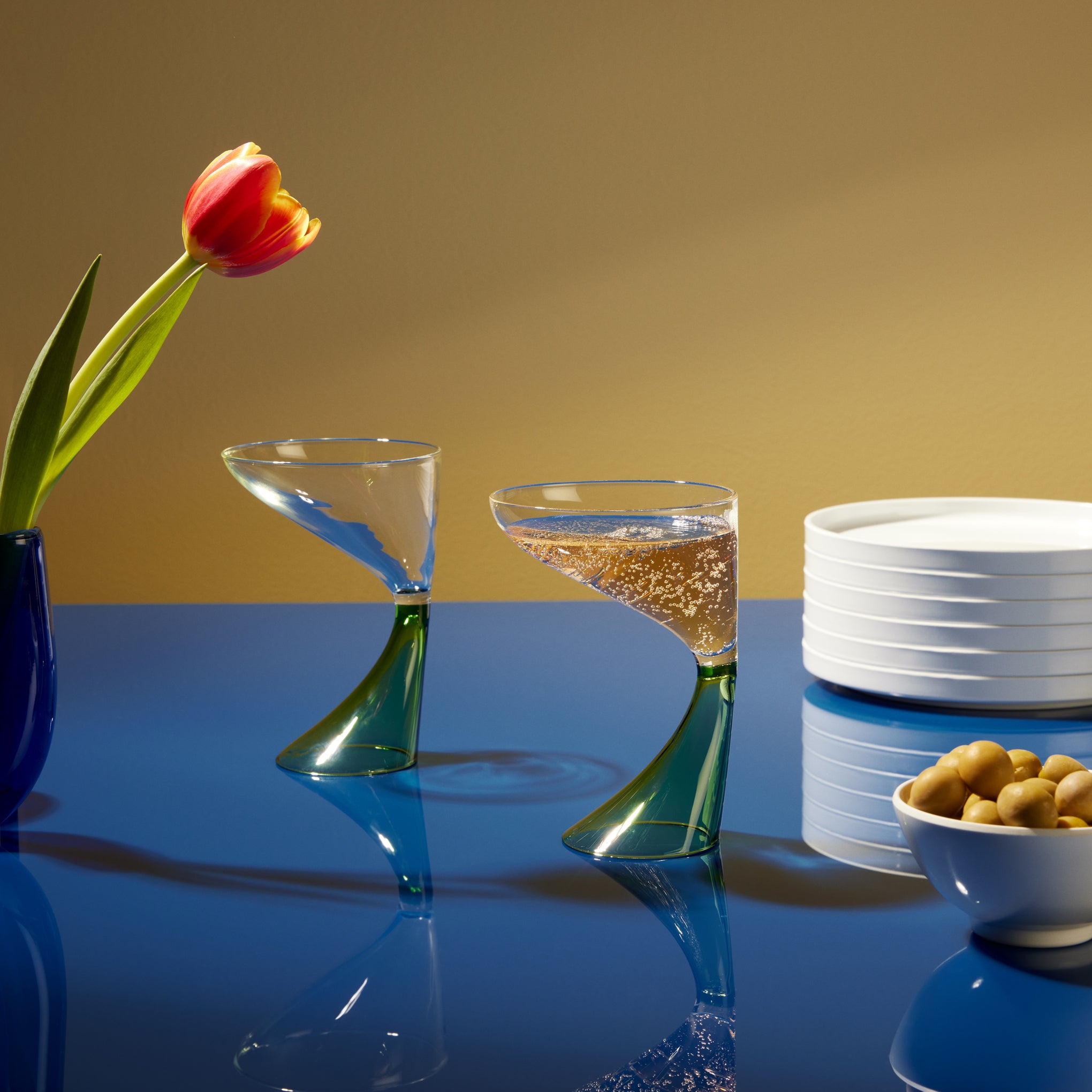 Arch Cocktail Glasses - Set of 2 - Green - Image 2