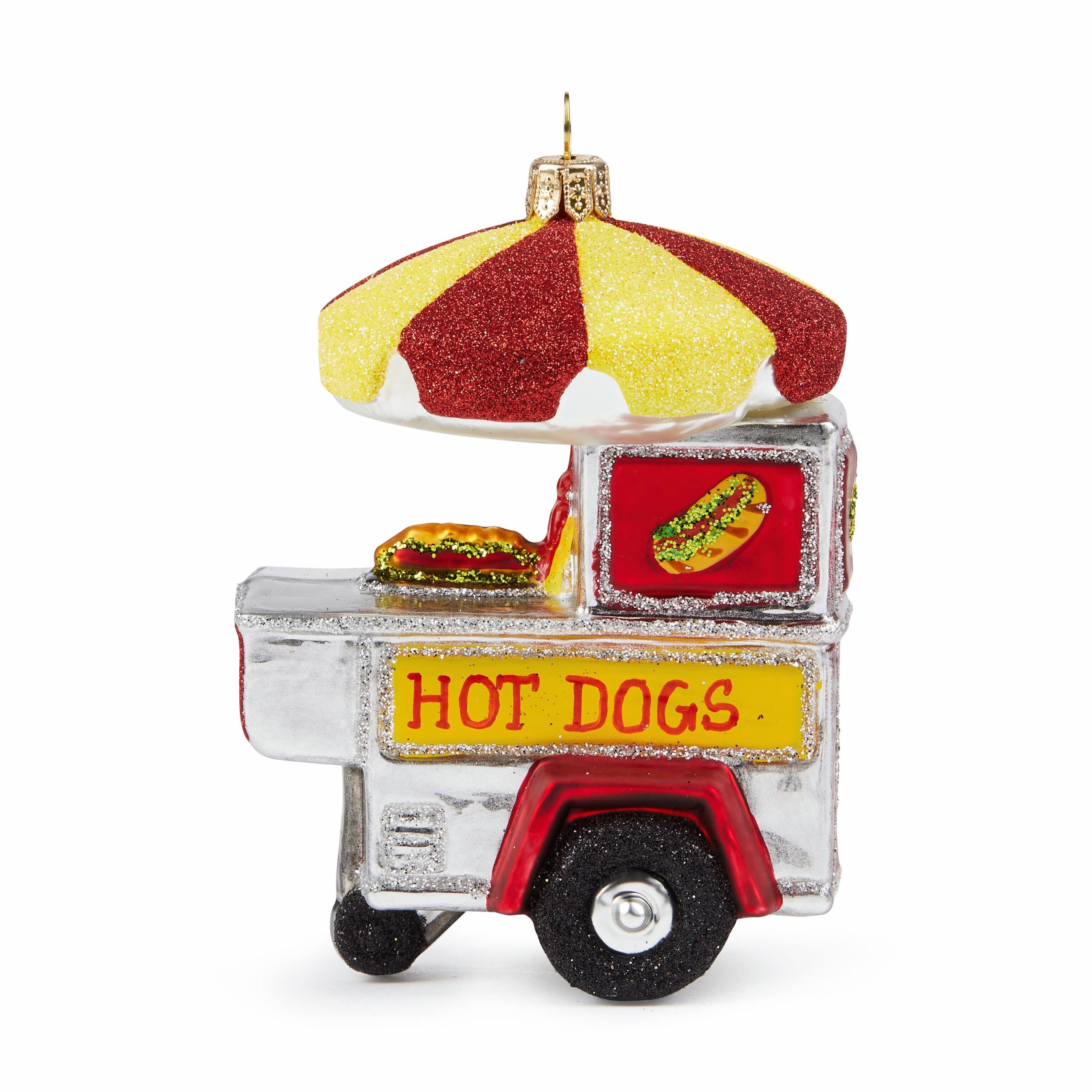 NYC Glass Holiday Ornament - Hot Dog Cart - Image 3