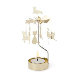 Rotary Cat Family Tea Light Candle Holder