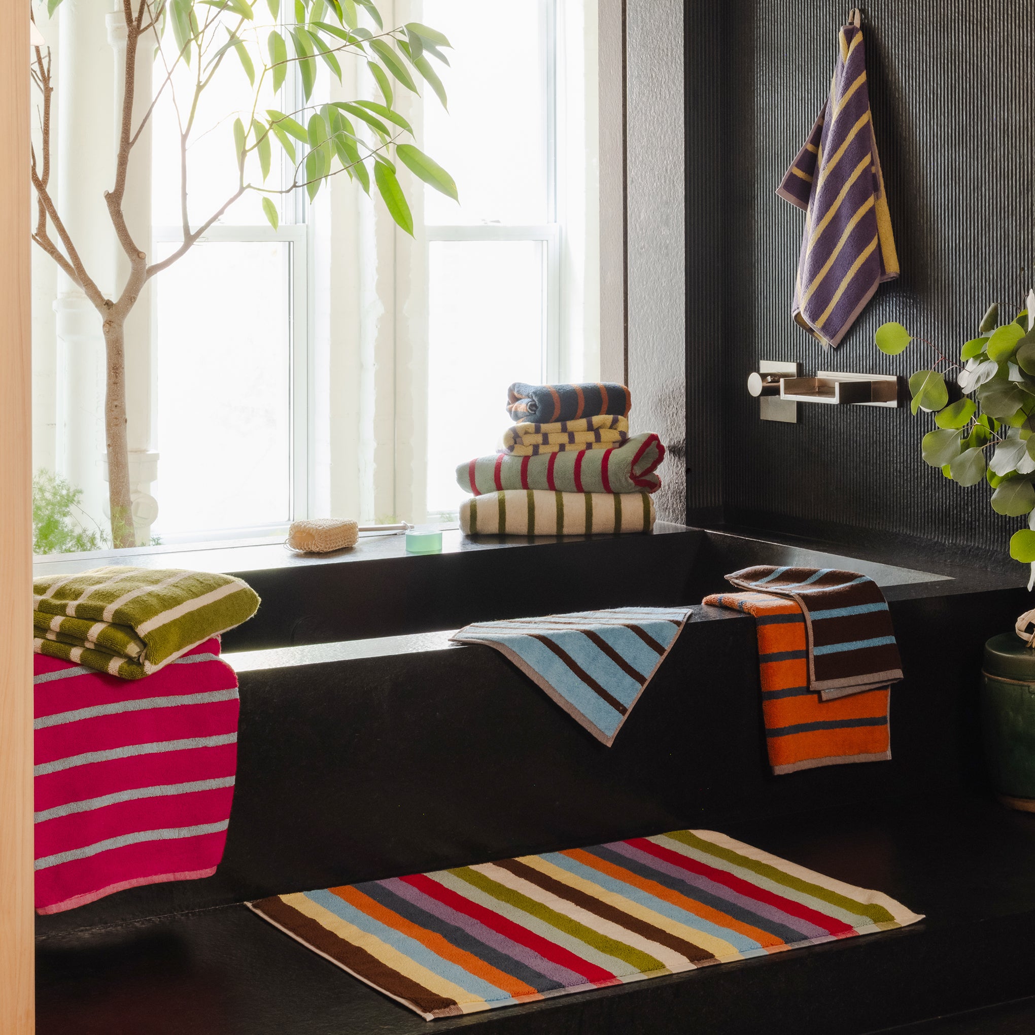 Dusen Dusen Bird Striped Cotton Towel - Tanager - Image 3