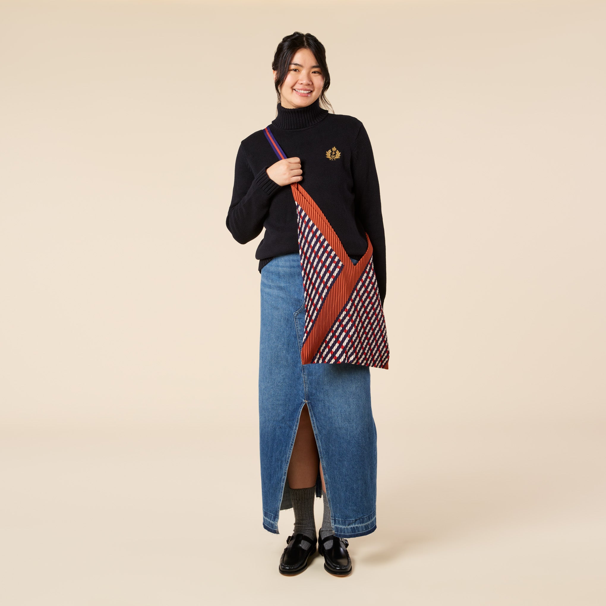 Pleated Recycled Polyester Y Bag - Sophia Terracotta - Image 2