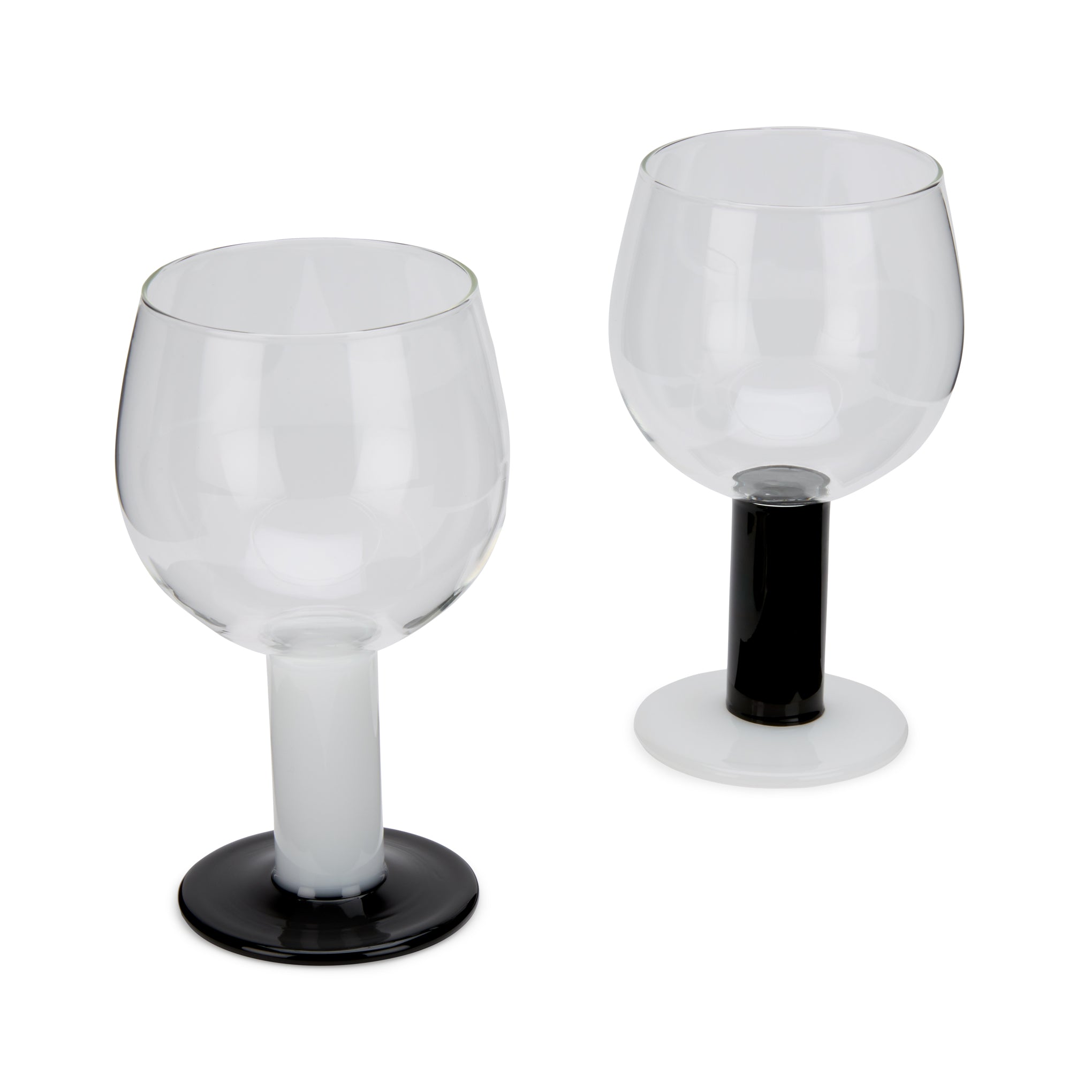 Bodum Chunky Wine Glasses - Set of 2 - Black/ White - Image 3