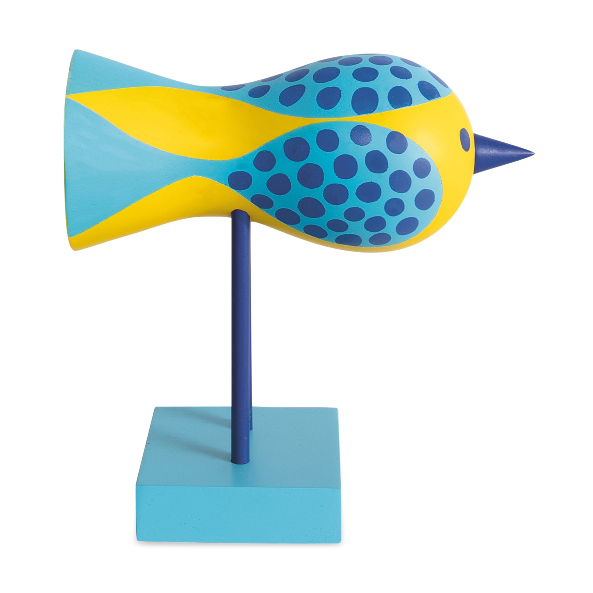 Lisa Larson Wooden Bird Object - Blue Base - Image 3