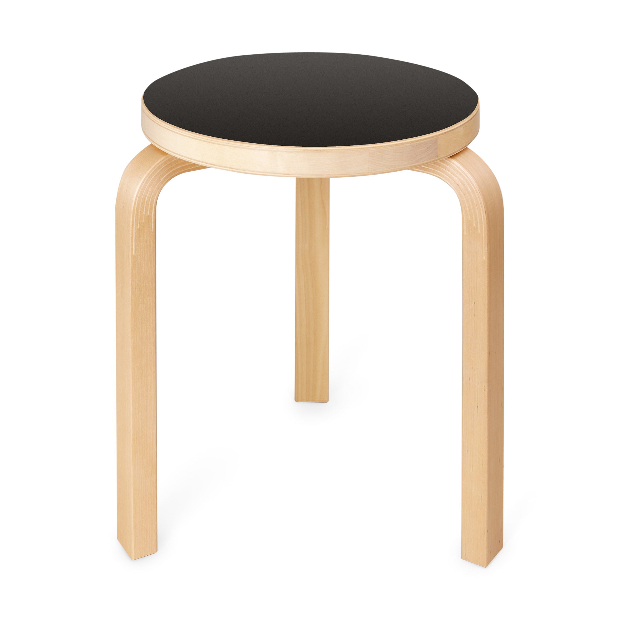 Artek Aalto Stacking Stool 60 - Black/ Black - Image 7